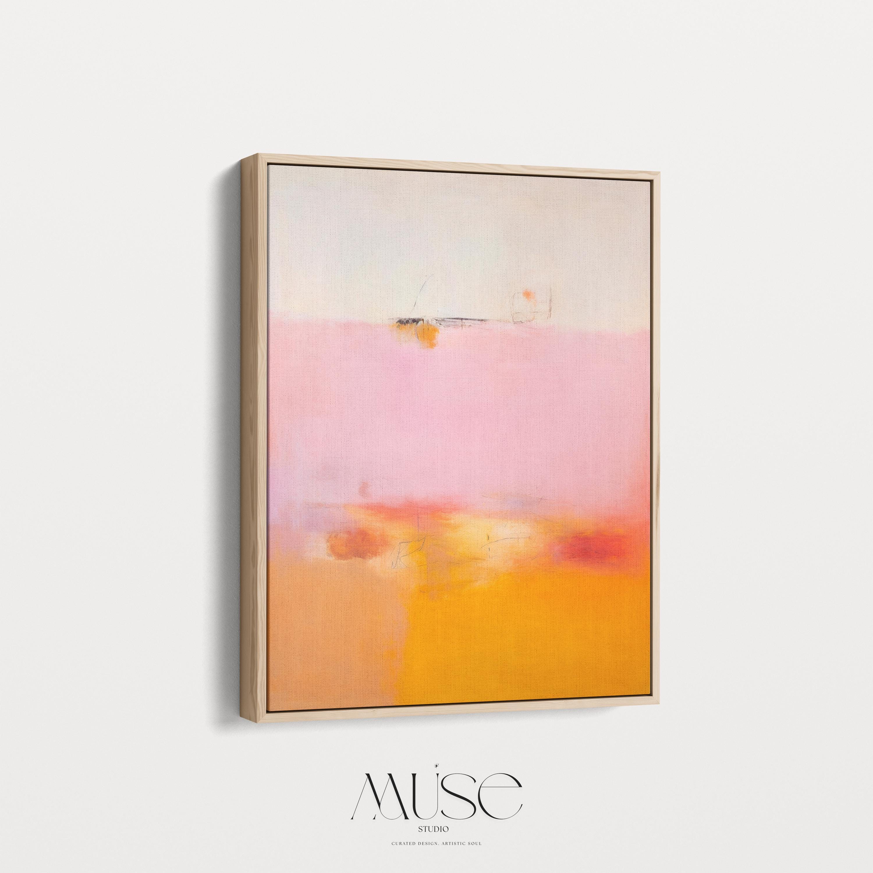 Wall art, abstract painting, large canvas art, giclee print, modern abstract art, art print, pink orange abstract art | Aurora Muse 068