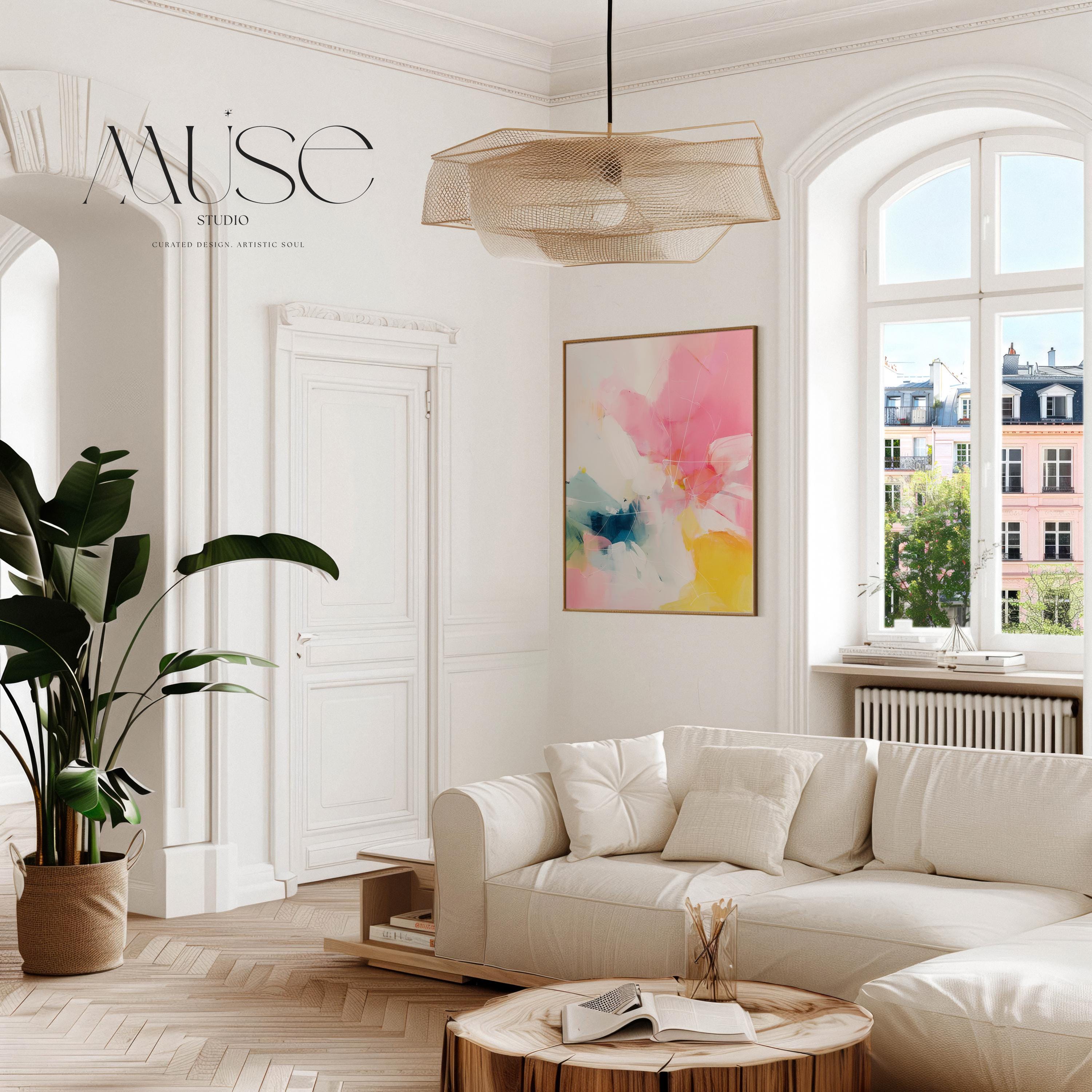 Framed Vertical Canvas Wall Art · Color Pop Preppy Soft Decor · by Muse Studio Sunlit Bloom · 505