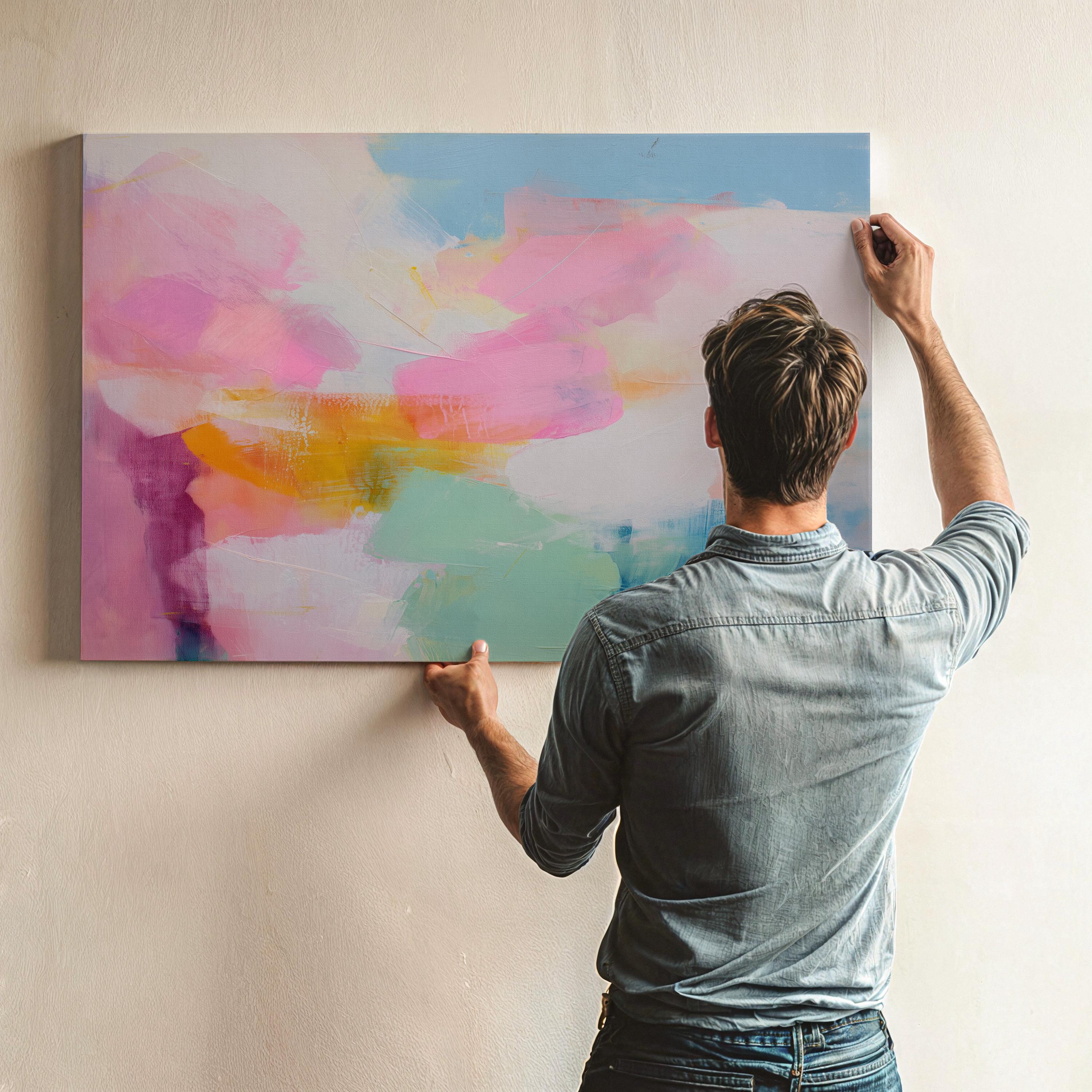 Large Abstract painting, colorful canvas, large abstract print, horizontal painting, canvas painting, large art print | Aurora Muse 288