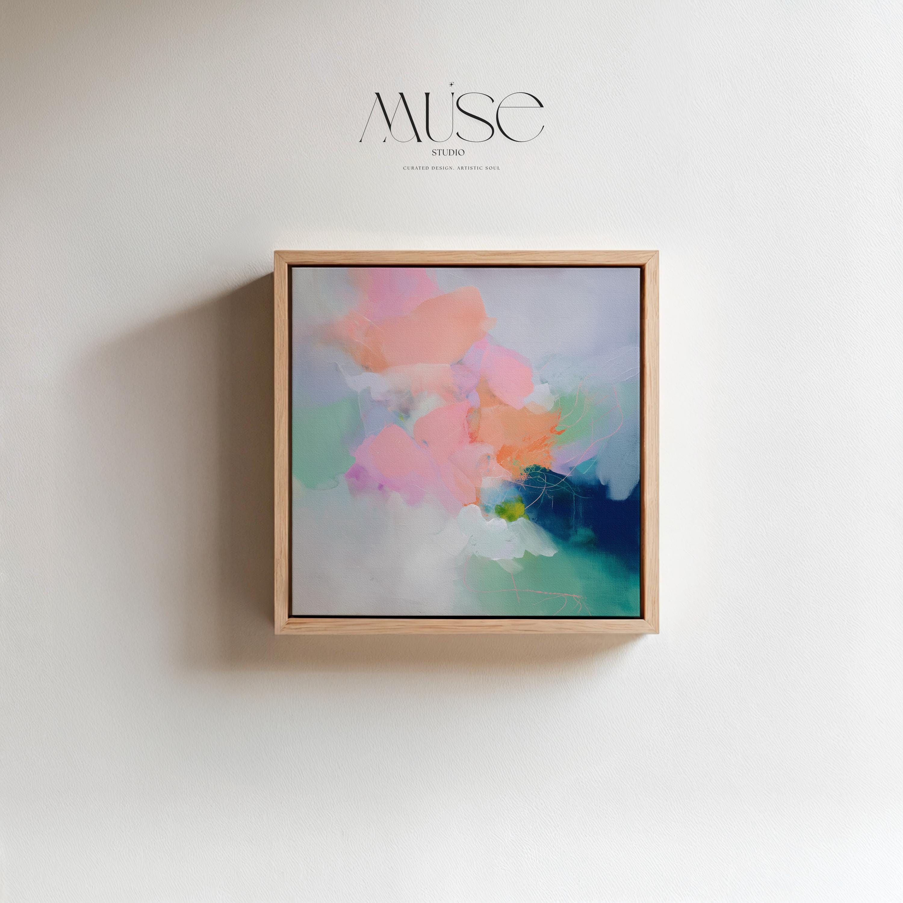 Wall Art, Large Abstract painting, colorful canvas, large abstract print, painting on canvas, wall art poster, Blue & Pink | Aurora Muse 295