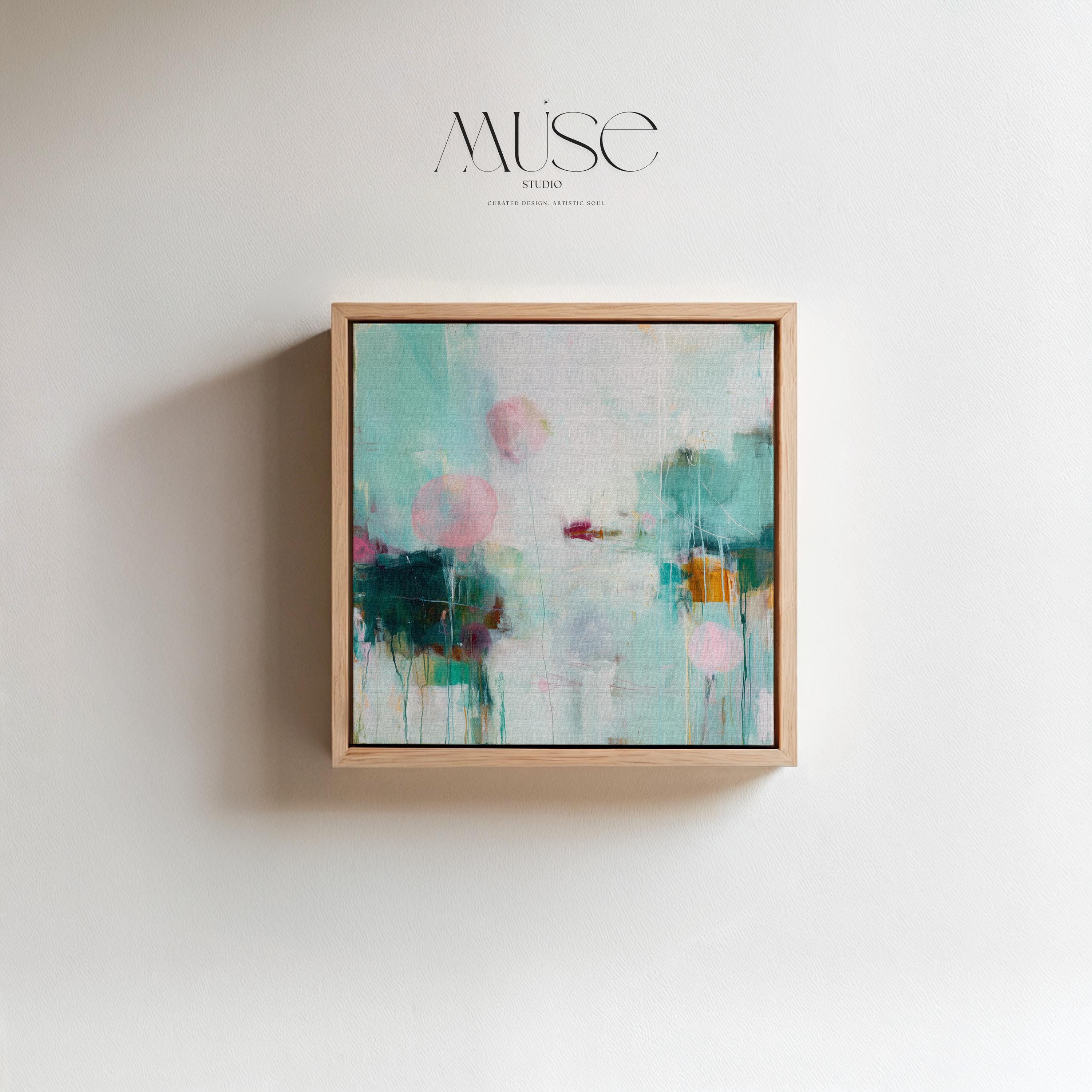 Oversized Canvas Wall Art Aqua Pink Abstract Painting Framed Large Modern Home Office Dining Room Decor Soft Contemporary Statement Art 464 Framed Canvas Art Colorful abstract wall art on framed canvas, perfect for bold decor art and modern wall decor. Large statement piece with expressive brushstrokes and rich textures. Ready-to-hang giclée canvas designed to energize living rooms, offices, bedrooms and curated interiors. Muse Studio Decor Art.
