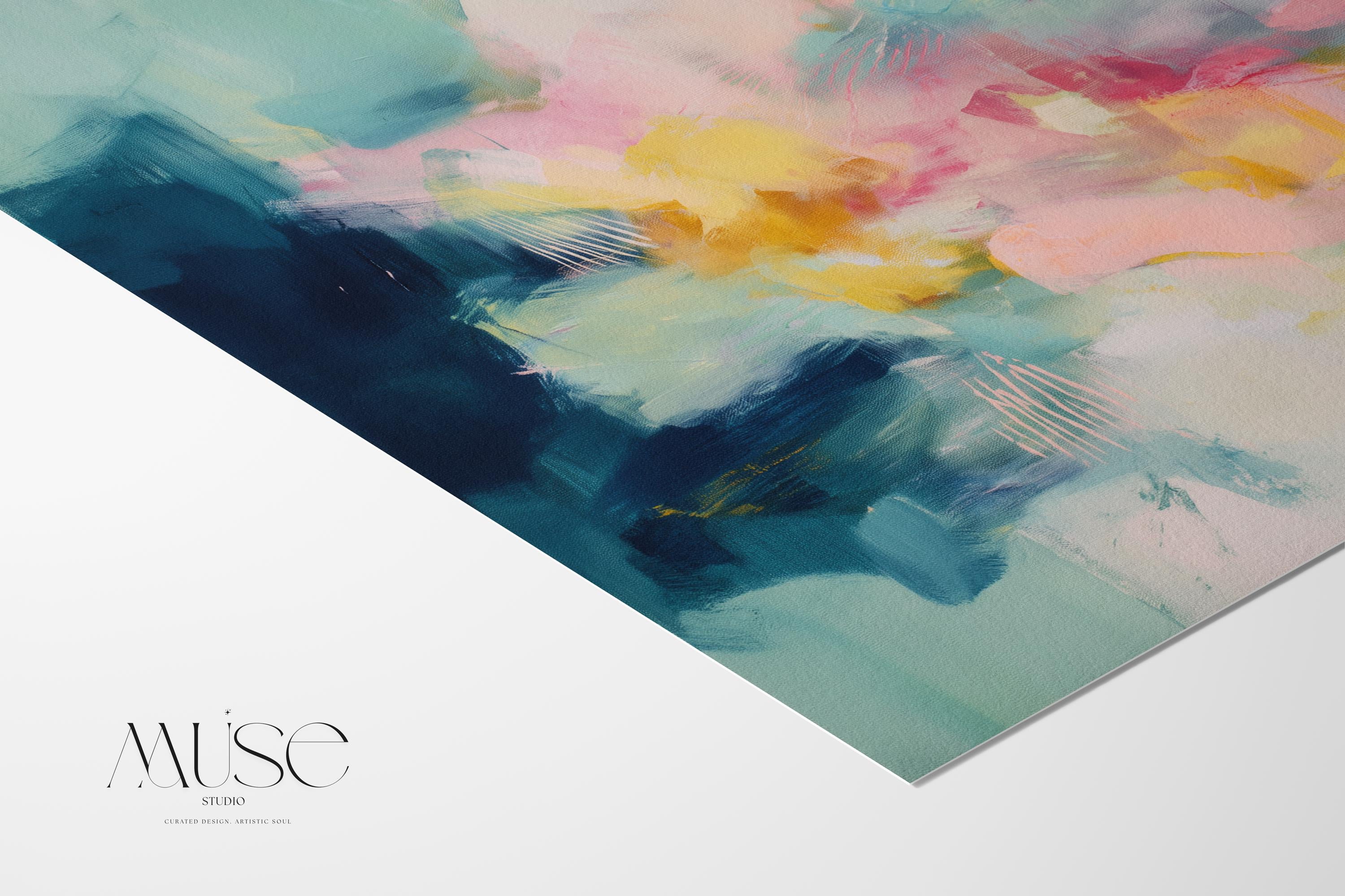 Abstract Art Print Soft Pastel Wall Decor for Bathroom Boho Coquette Fine Art Poster Soft Contemporary MUSE 319