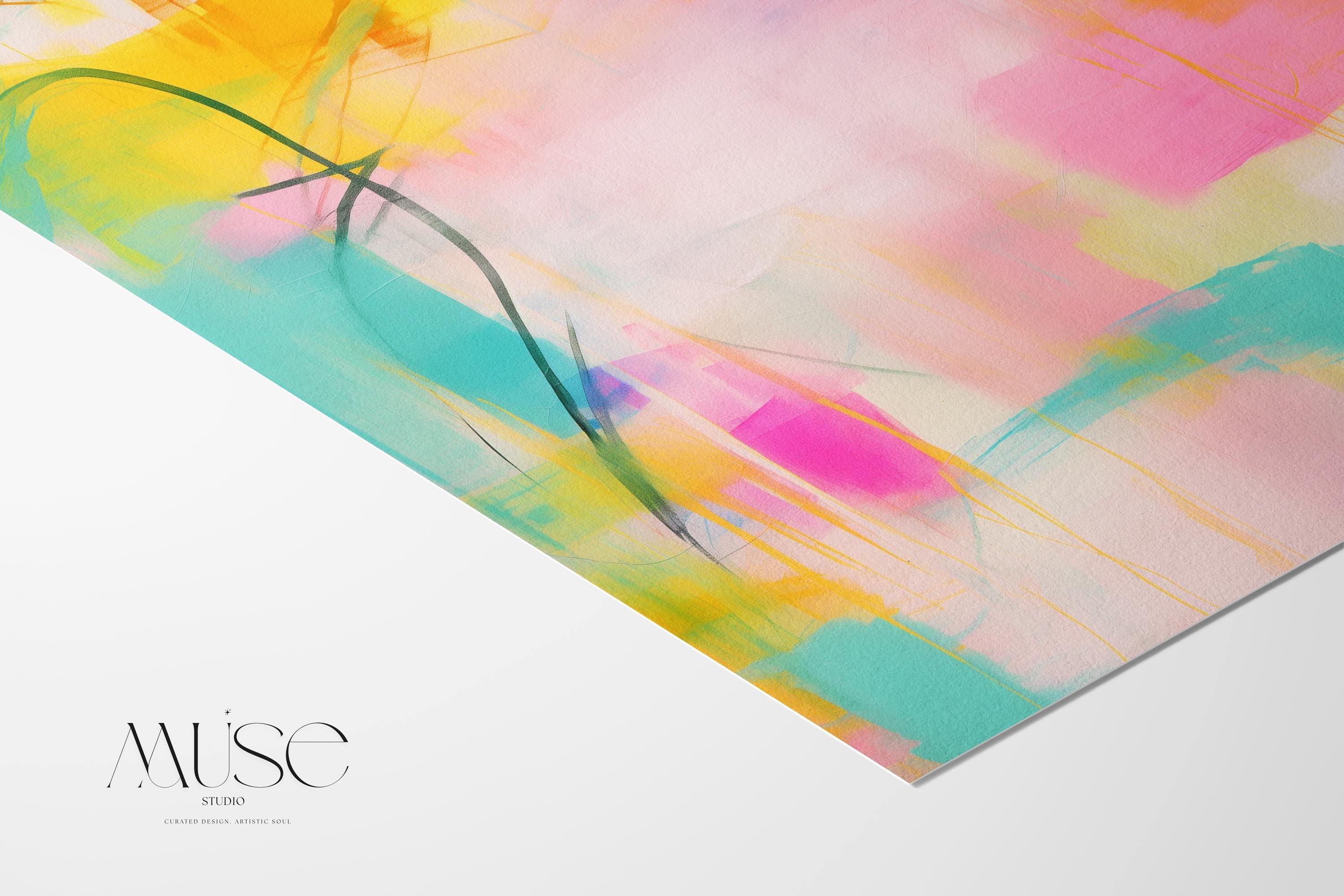 Colorful Abstract Canvas Art · Kids Room Nursery Office Wall Decor · Muse Studio · Aurora Muse 003