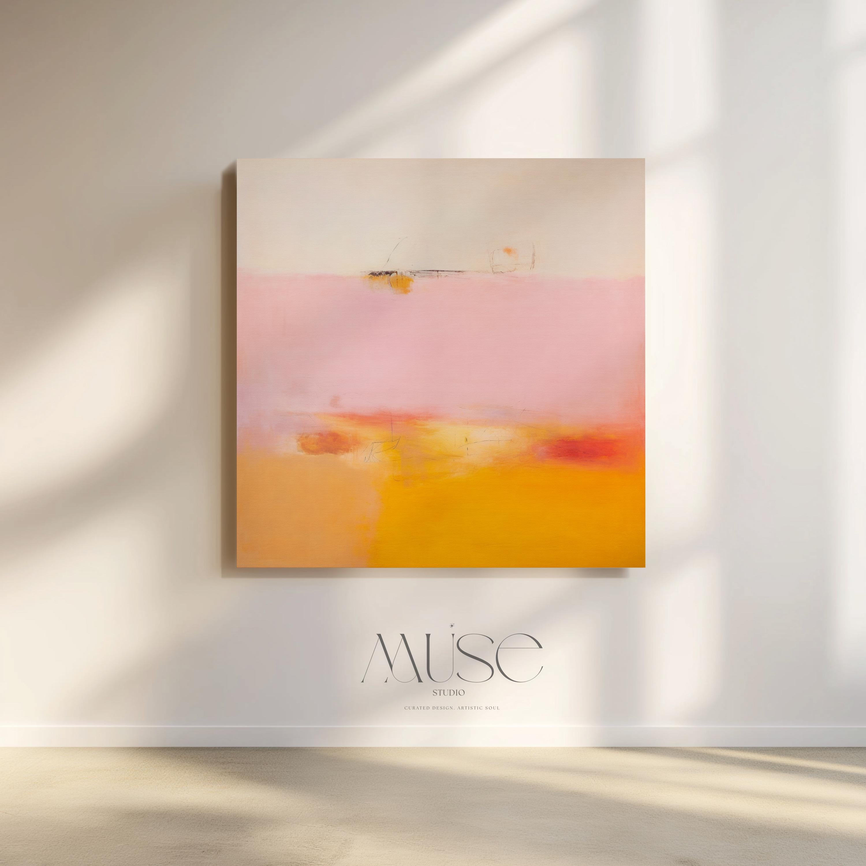 Mid Century Modern Art, Colorful Minimalist Wall Art,  Unique Abstract Art Prints, Large Canvas Wall Art, Aurora Muse 068