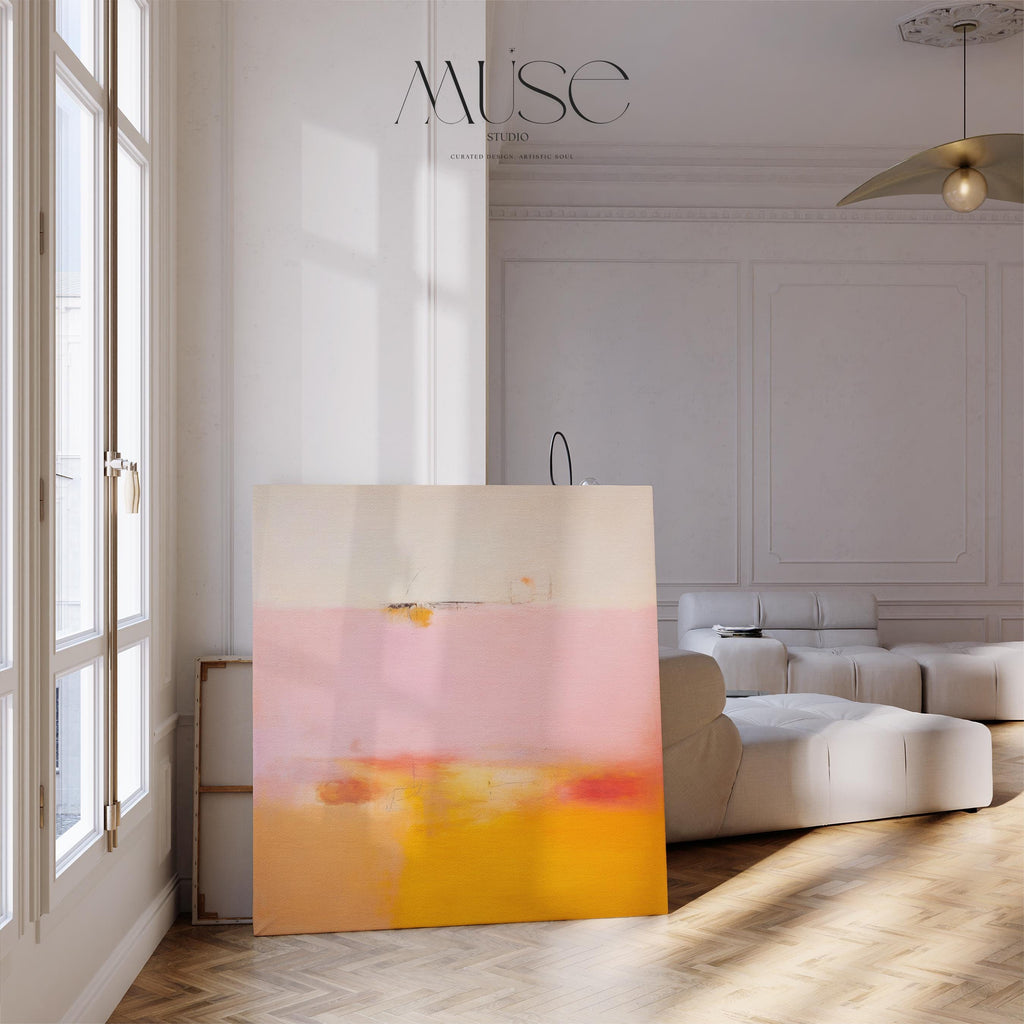 Mid Century Modern Art, Colorful Minimalist Wall Art,  Unique Abstract Art Prints, Large Canvas Wall Art, Aurora Muse 068