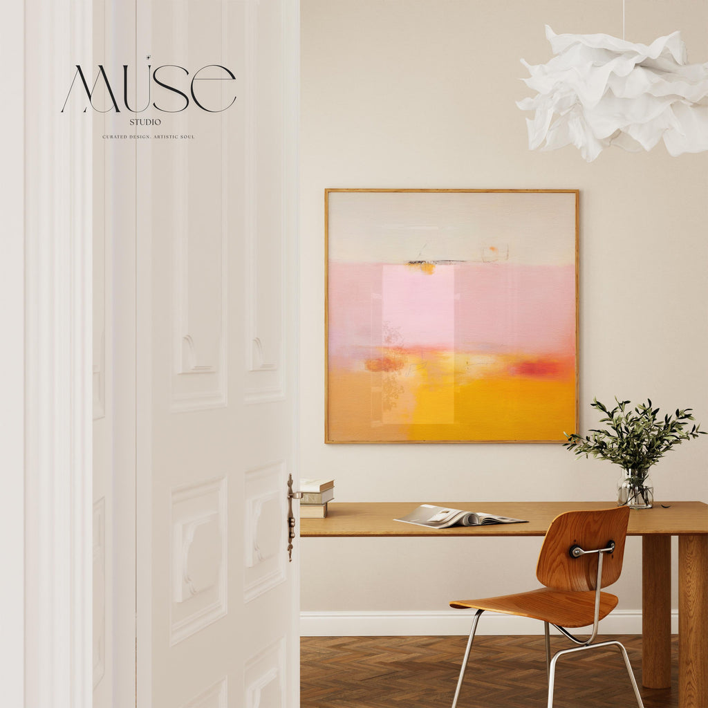 Mid Century Modern Art, Colorful Minimalist Wall Art,  Unique Abstract Art Prints, Large Canvas Wall Art, Aurora Muse 068