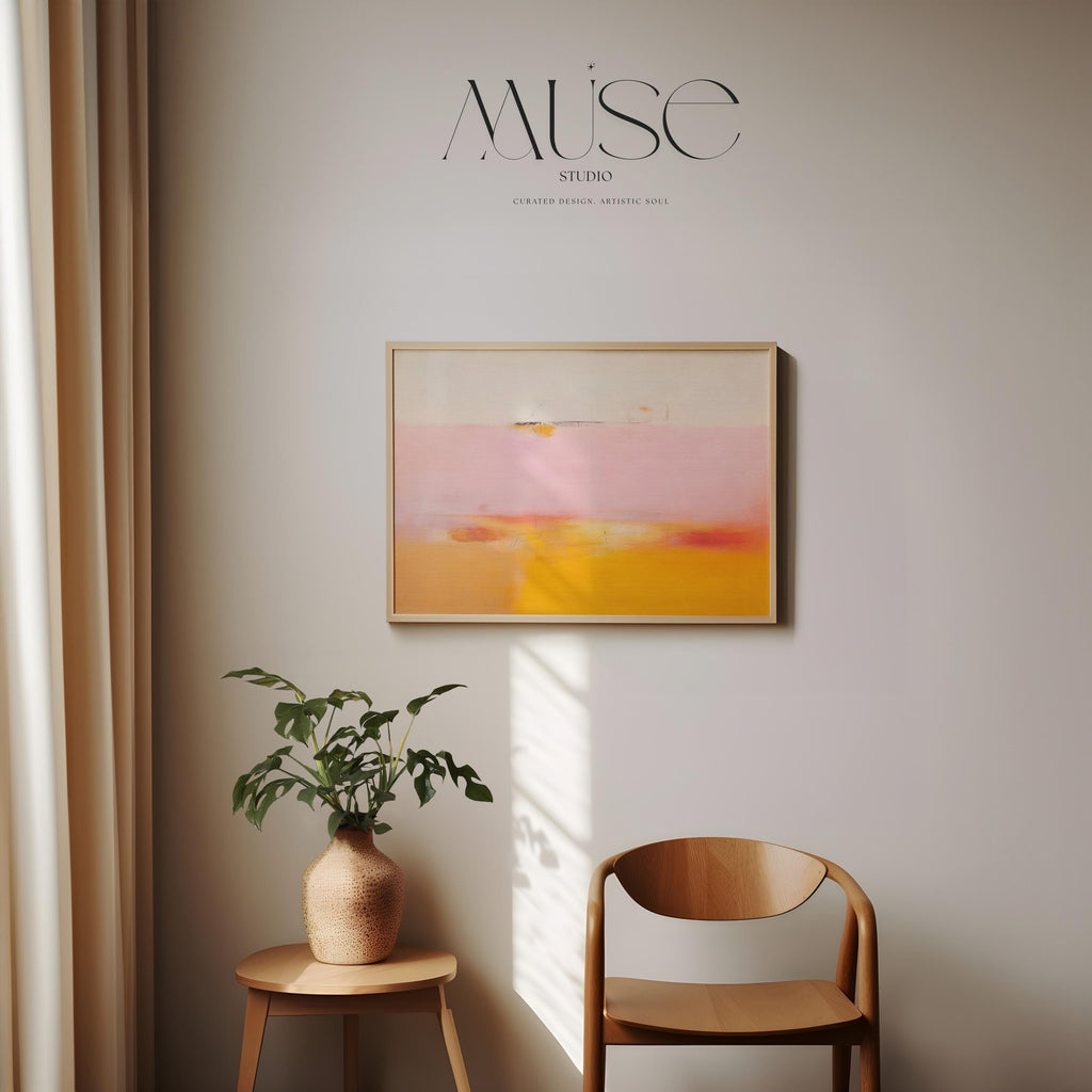 Large Abstract painting, colorful canvas, large abstract print, horizontal painting, pink canvas painting, large art print | Aurora Muse 068