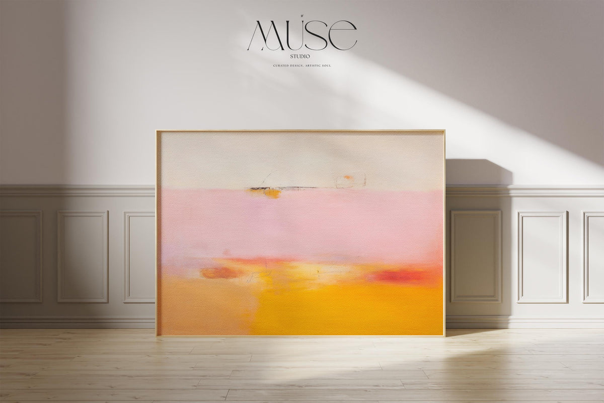 Large Abstract painting, colorful canvas, large abstract print, horizontal painting, pink canvas painting, large art print | Aurora Muse 068