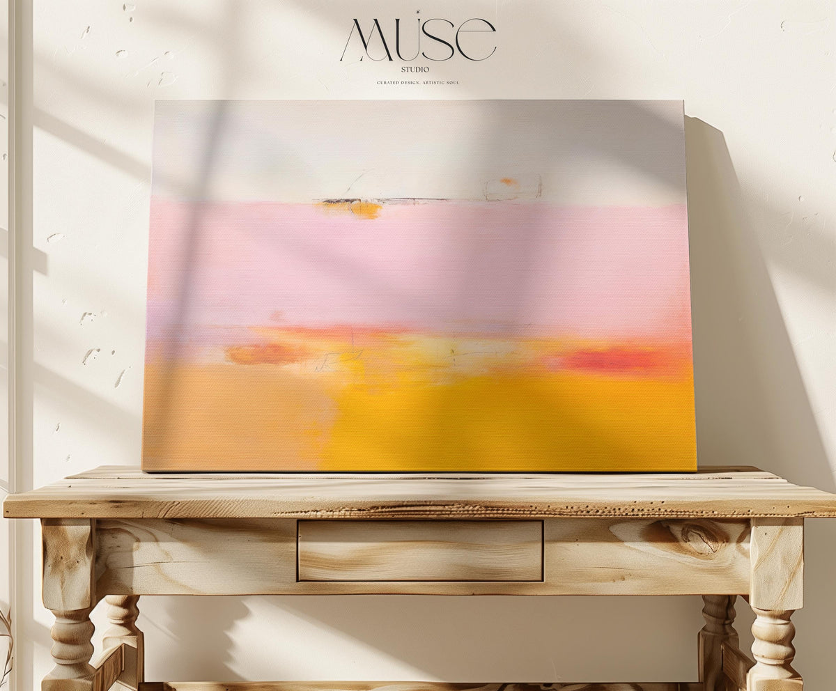 Large Abstract painting, colorful canvas, large abstract print, horizontal painting, pink canvas painting, large art print | Aurora Muse 068