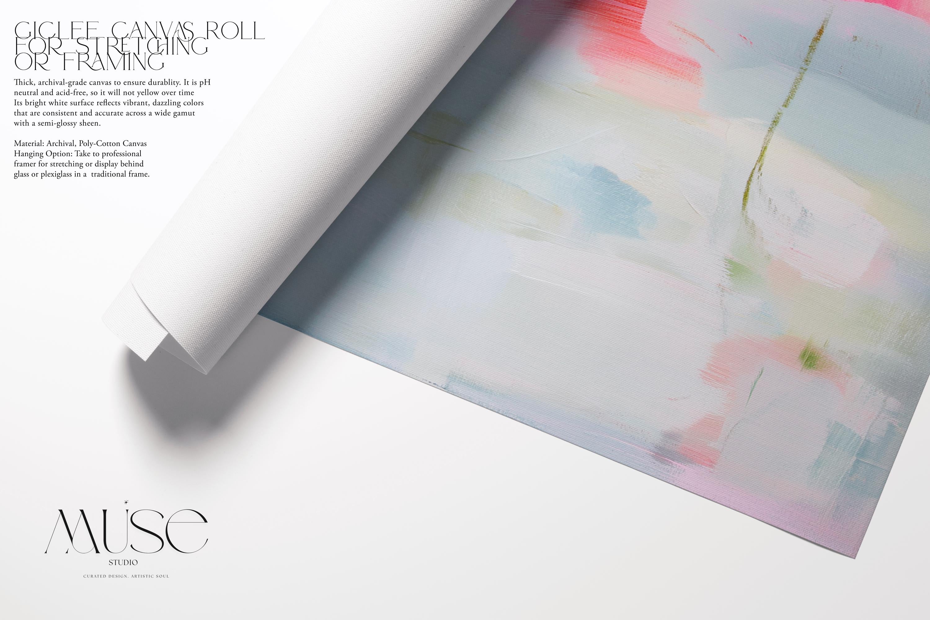 Blush and Sage Abstract Art Print, Square Fine Art Giclee Poster, Olive and Navy Wall Decor, XL Dreamy Bedroom or Office Print, MUSE 373