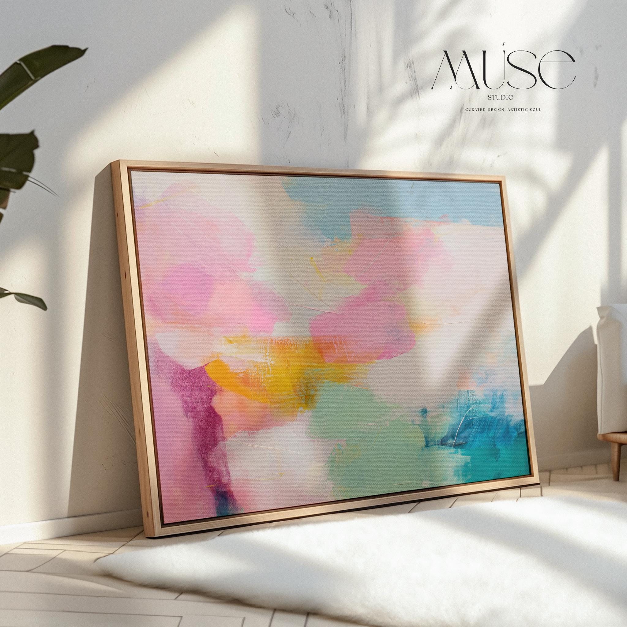 Large Abstract painting, colorful canvas, large abstract print, horizontal painting, canvas painting, large art print | Aurora Muse 288