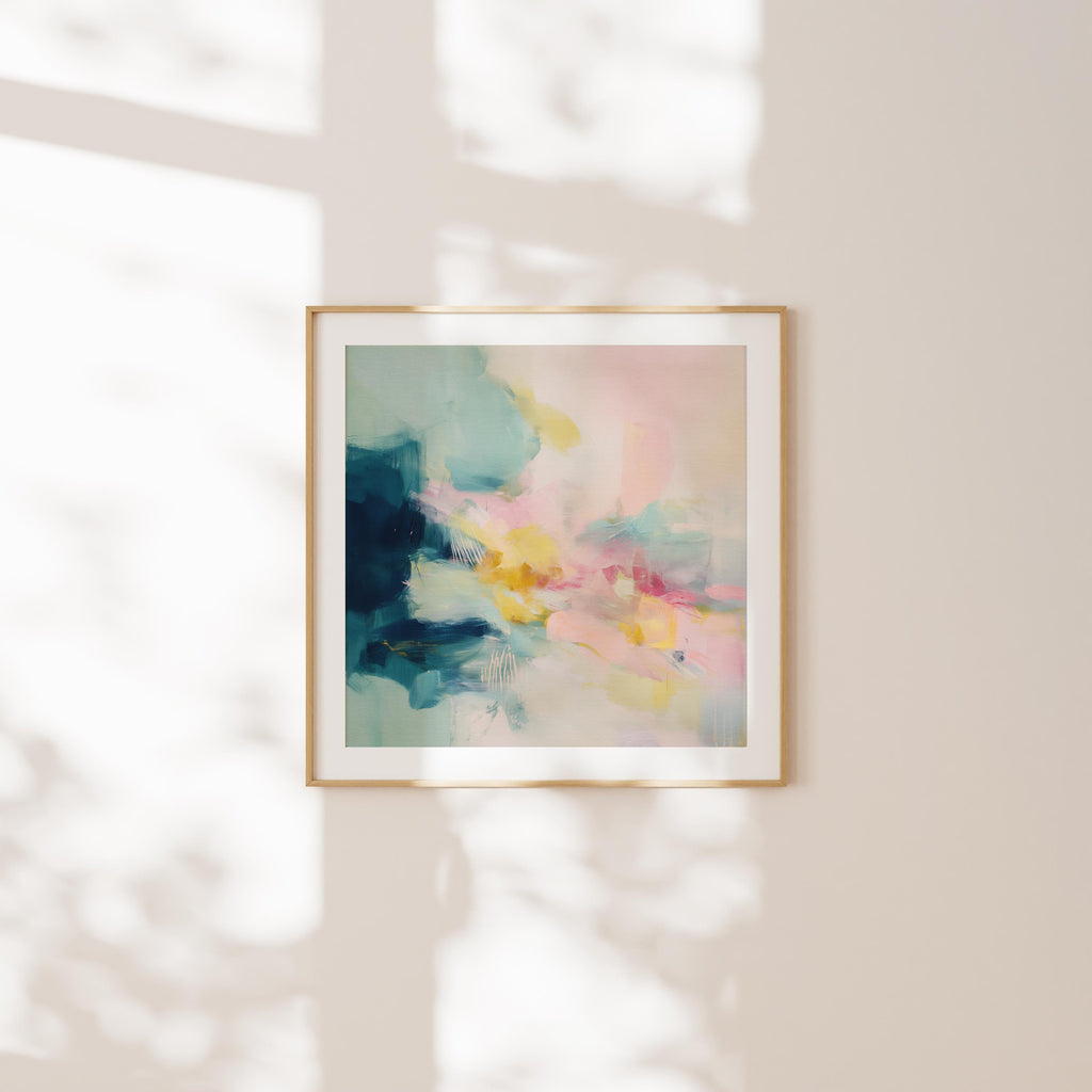 Abstract Art Print Soft Pastel Wall Decor for Bathroom Boho Coquette Fine Art Poster Soft Contemporary MUSE 319