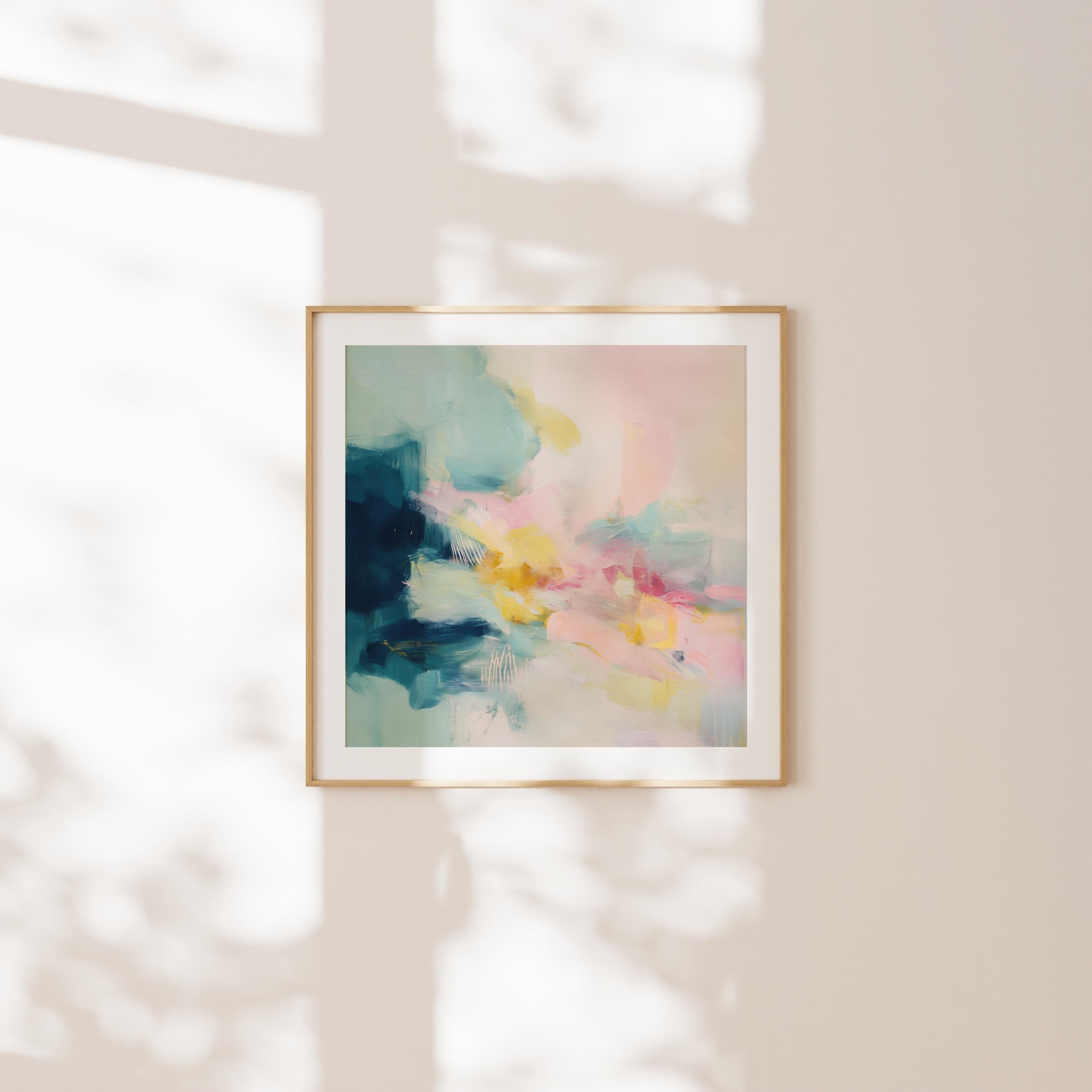 Abstract Art Print Soft Pastel Wall Decor for Bathroom Boho Coquette Fine Art Poster Soft Contemporary MUSE 319