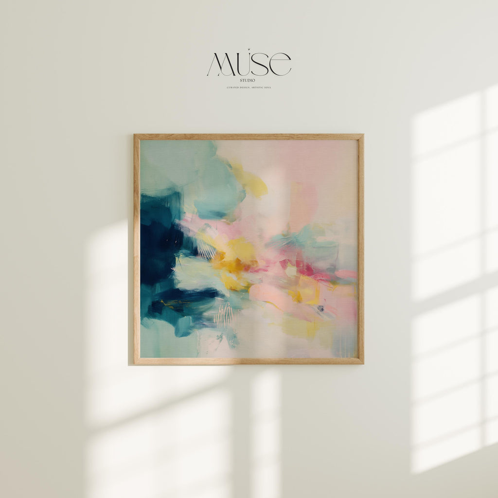 Abstract Art Print Soft Pastel Wall Decor for Bathroom Boho Coquette Fine Art Poster Soft Contemporary MUSE 319