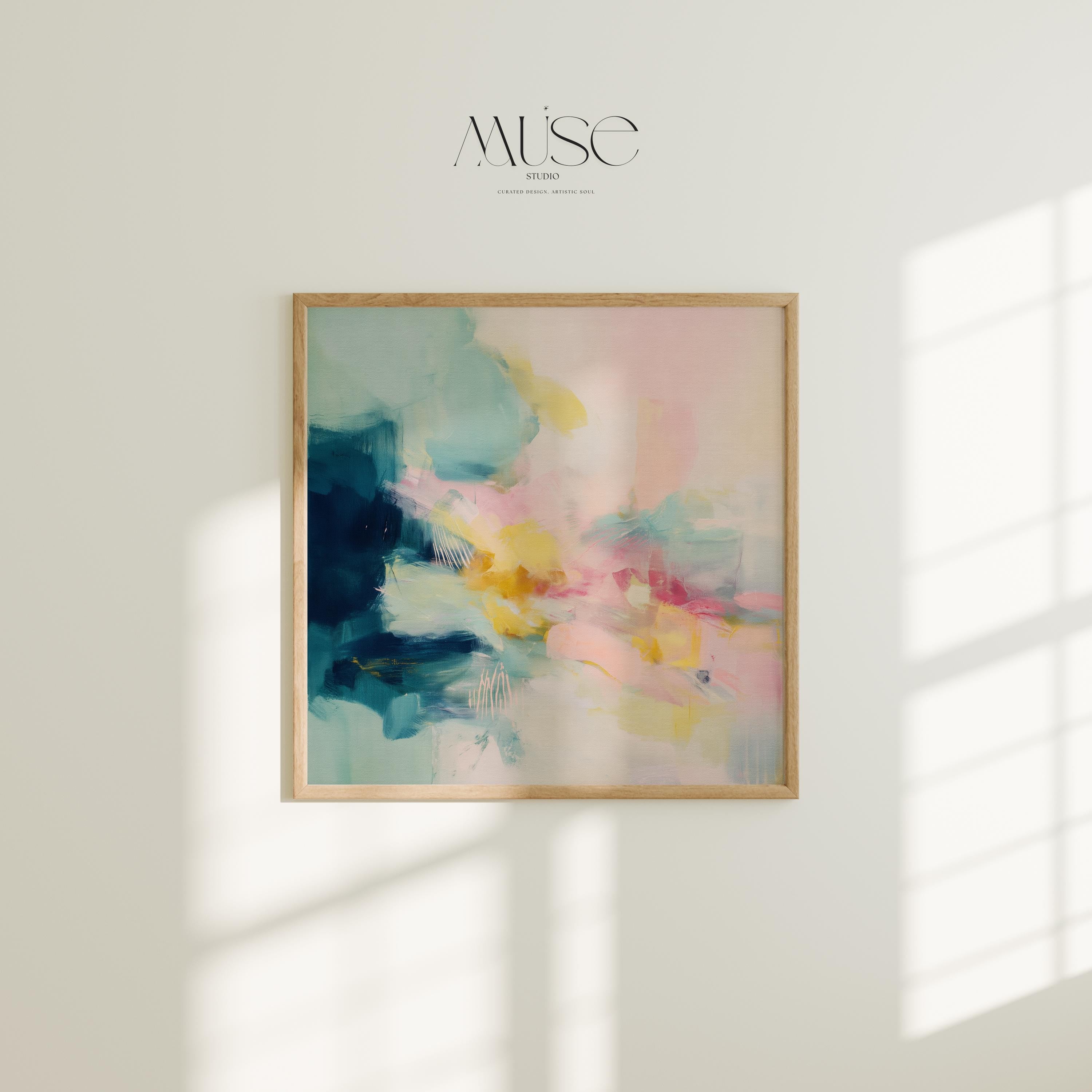 Abstract Art Print Soft Pastel Wall Decor for Bathroom Boho Coquette Fine Art Poster Soft Contemporary MUSE 319