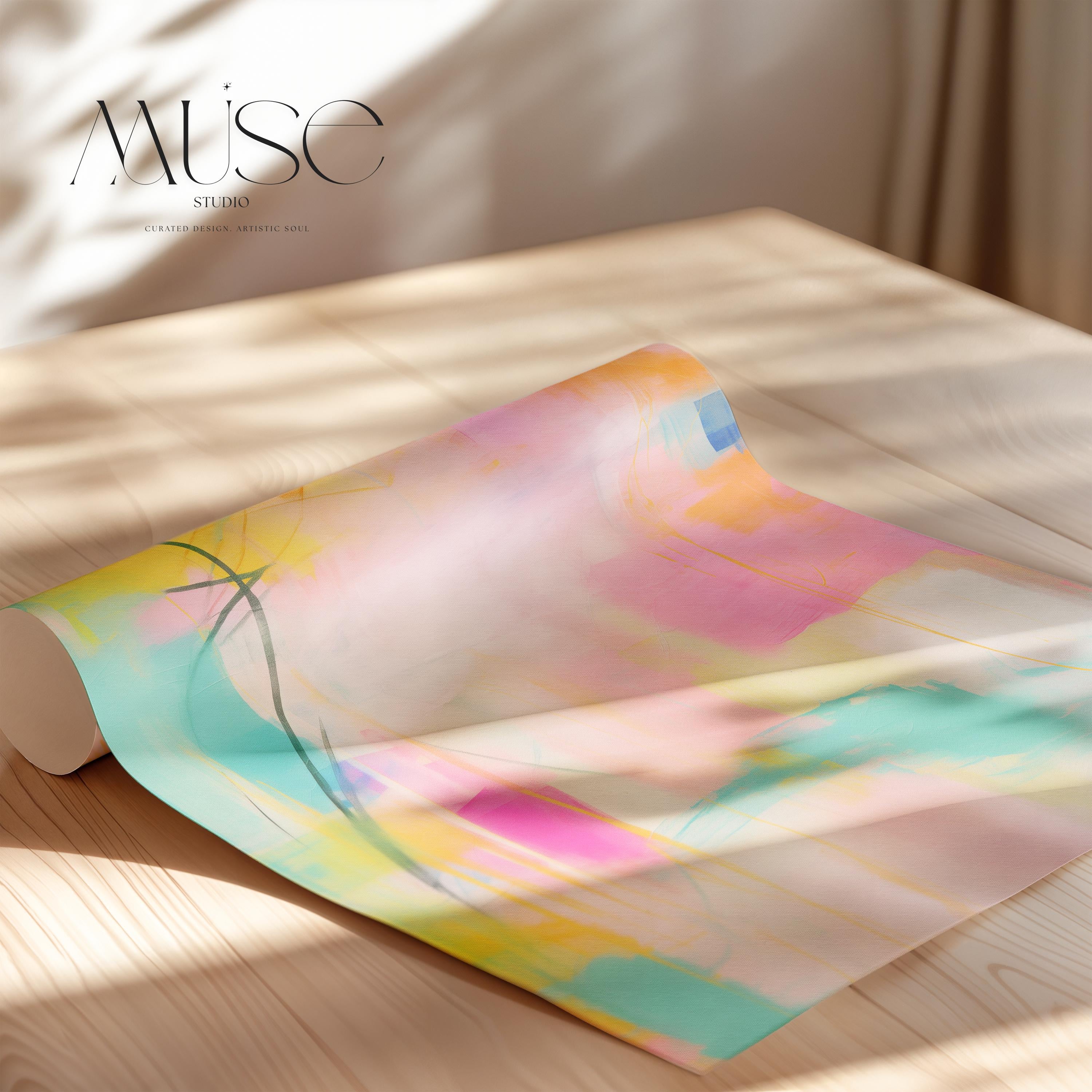 Colorful Abstract Canvas Art · Kids Room Nursery Office Wall Decor · Muse Studio · Aurora Muse 003