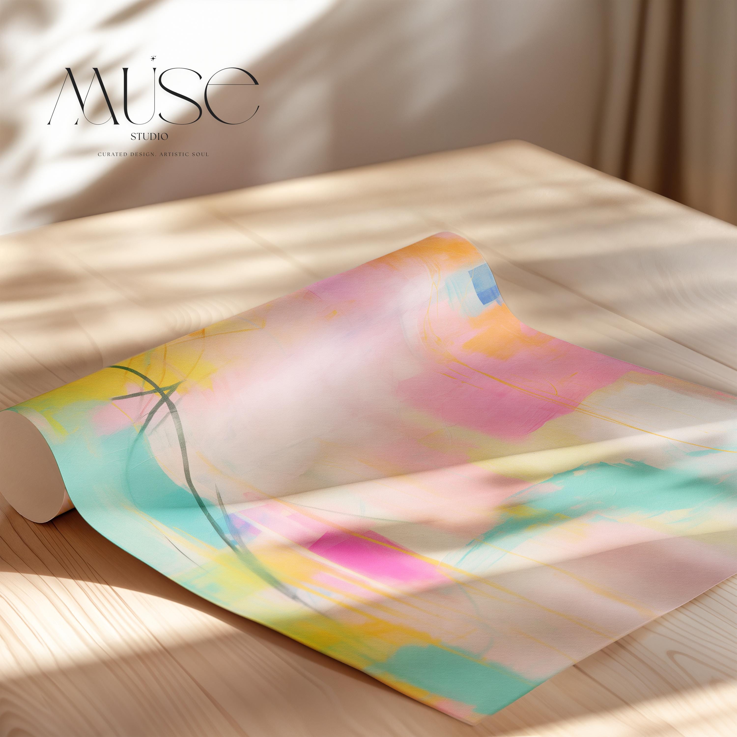 Colorful Abstract Canvas Art · Kids Room Nursery Office Wall Decor · Muse Studio · Aurora Muse 003
