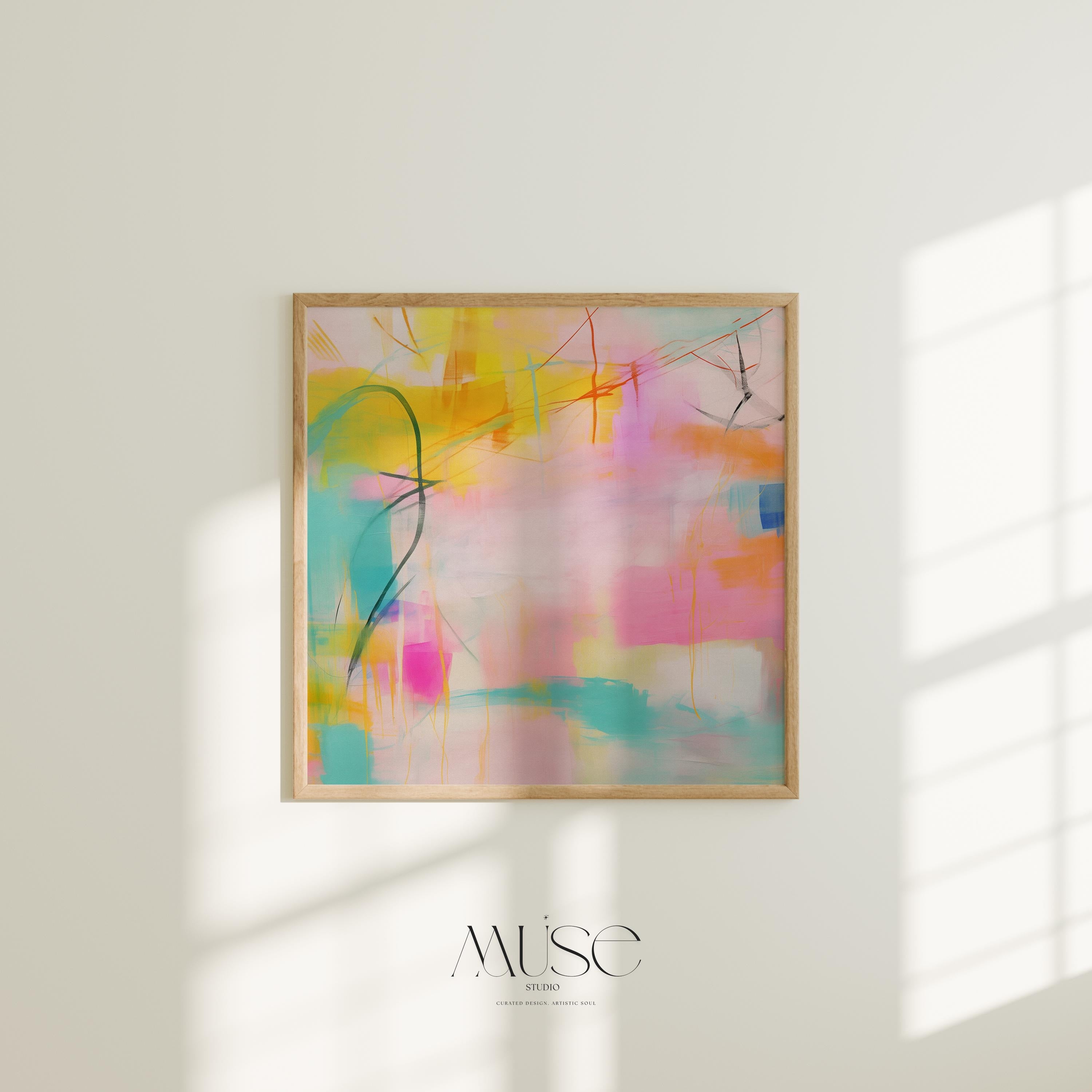 Colorful Abstract Canvas Art · Kids Room Nursery Office Wall Decor · Muse Studio · Aurora Muse 003