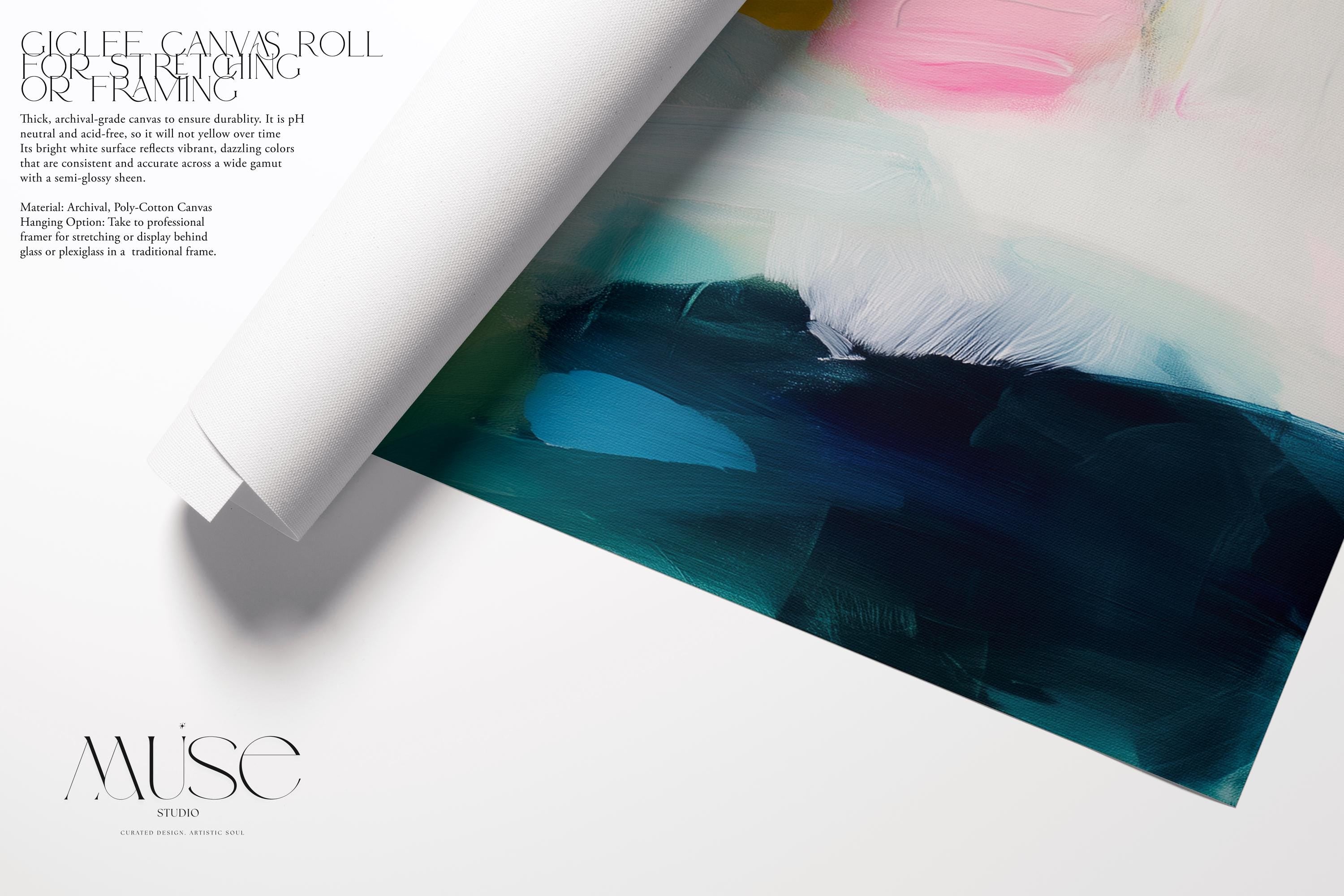 Color Pop Abstract Poster by Muse Studio • Teal Pink and Yellow Square Art Print • Bold Wall Decor for Office Bedroom • Fine Art Print • 454
