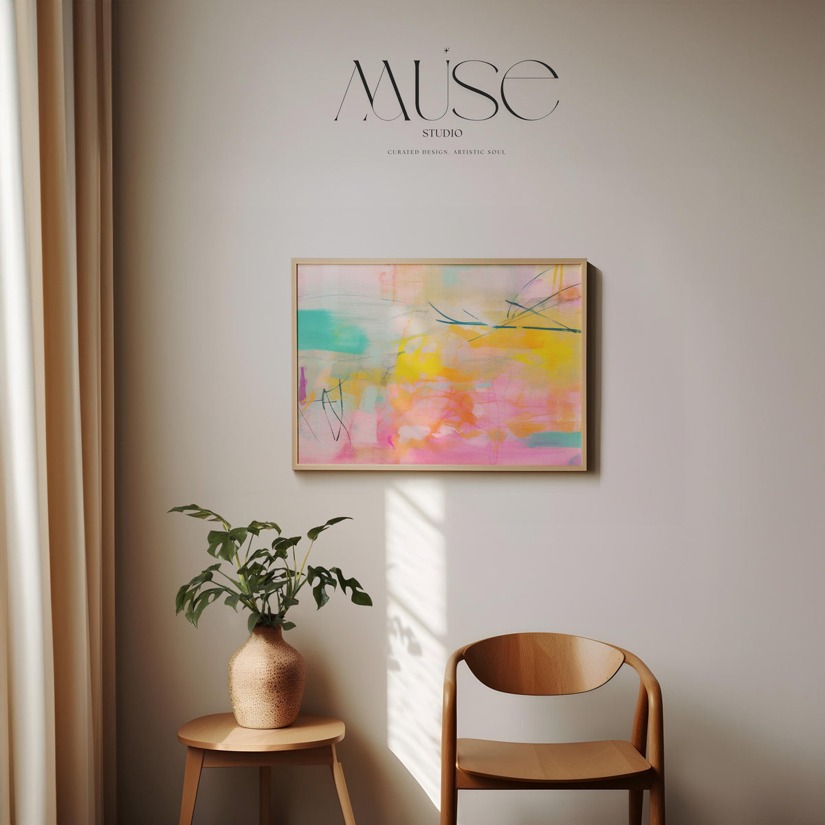 Abstract painting colorful Print, pastel pink canvas print, Coral pink painting print, extra large abstract wall art print, Art Print | 004