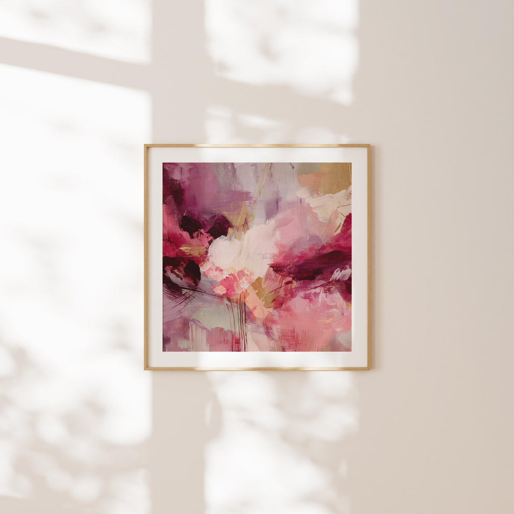 Fine Art Print by Muse Studio • Plum, Rose & Blush Abstract Giclée • Soft Contemporary Coquette Wall Art for Bedroom or Entry • 488