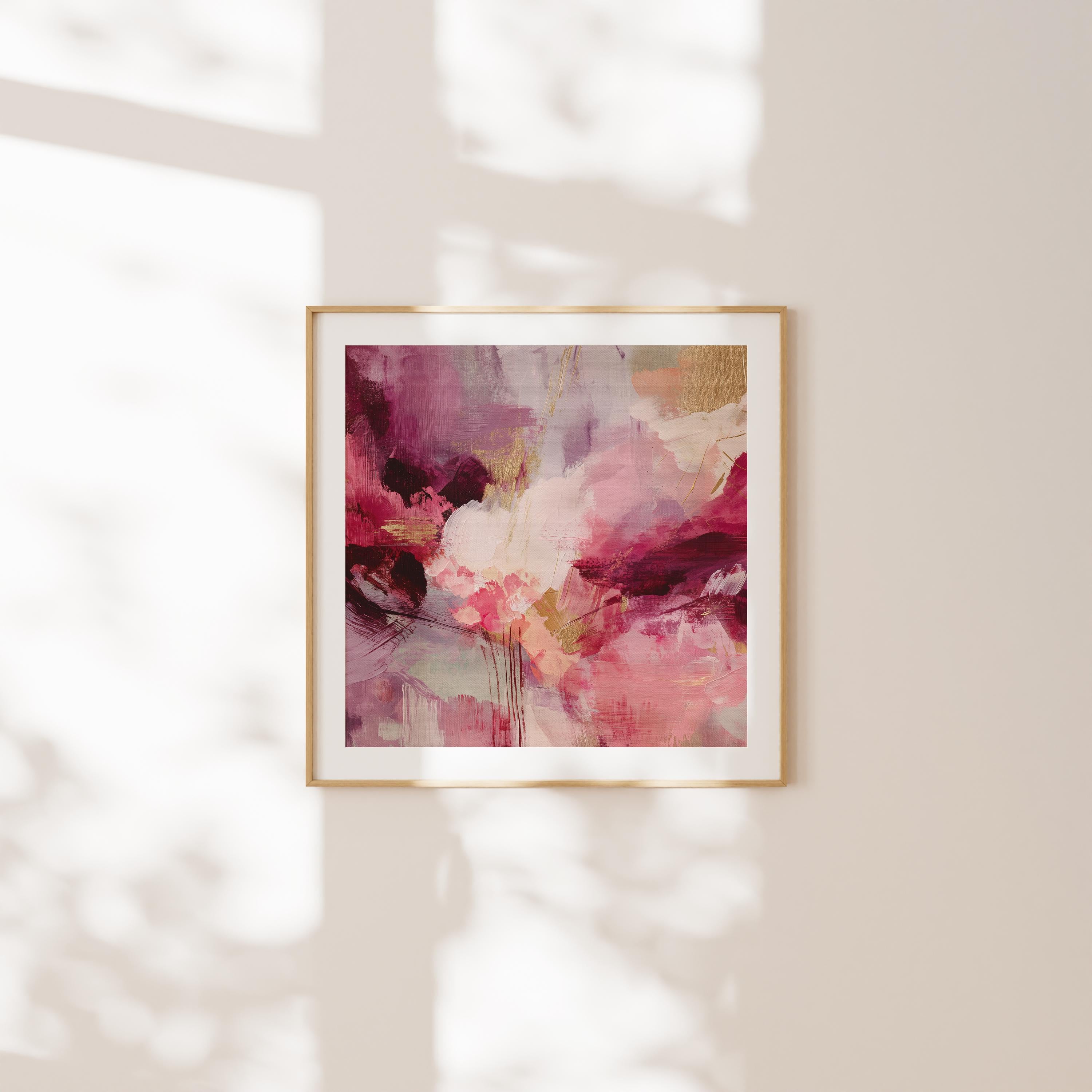 Fine Art Print by Muse Studio • Plum, Rose & Blush Abstract Giclée • Soft Contemporary Coquette Wall Art for Bedroom or Entry • 488