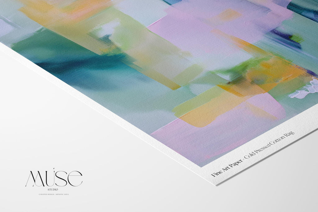 Large Abstract Canvas Wall Art Blue Pink Green Colorful Painting for Living Room · Spring Rain No. 301 by Muse Studio & Co.
