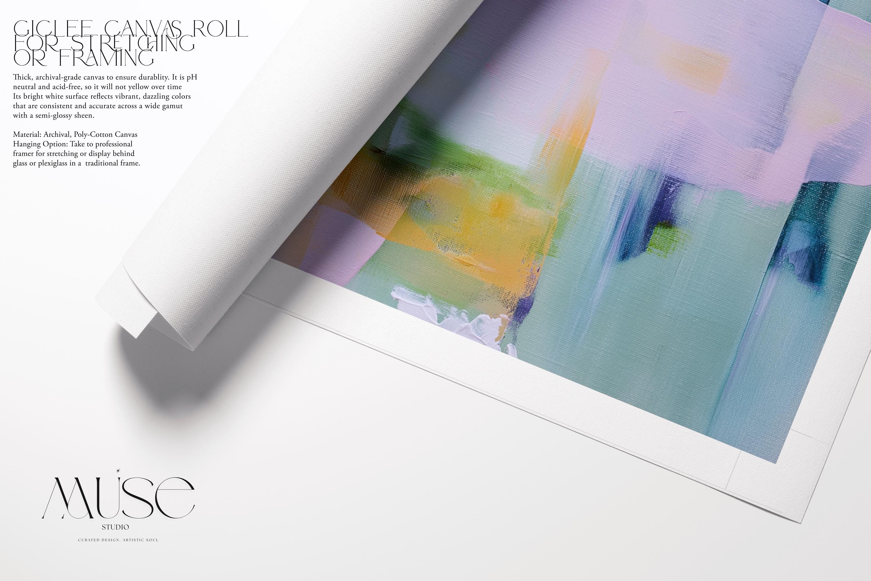 Large Abstract Canvas Wall Art Blue Pink Green Colorful Painting for Living Room · Spring Rain No. 301 by Muse Studio & Co.