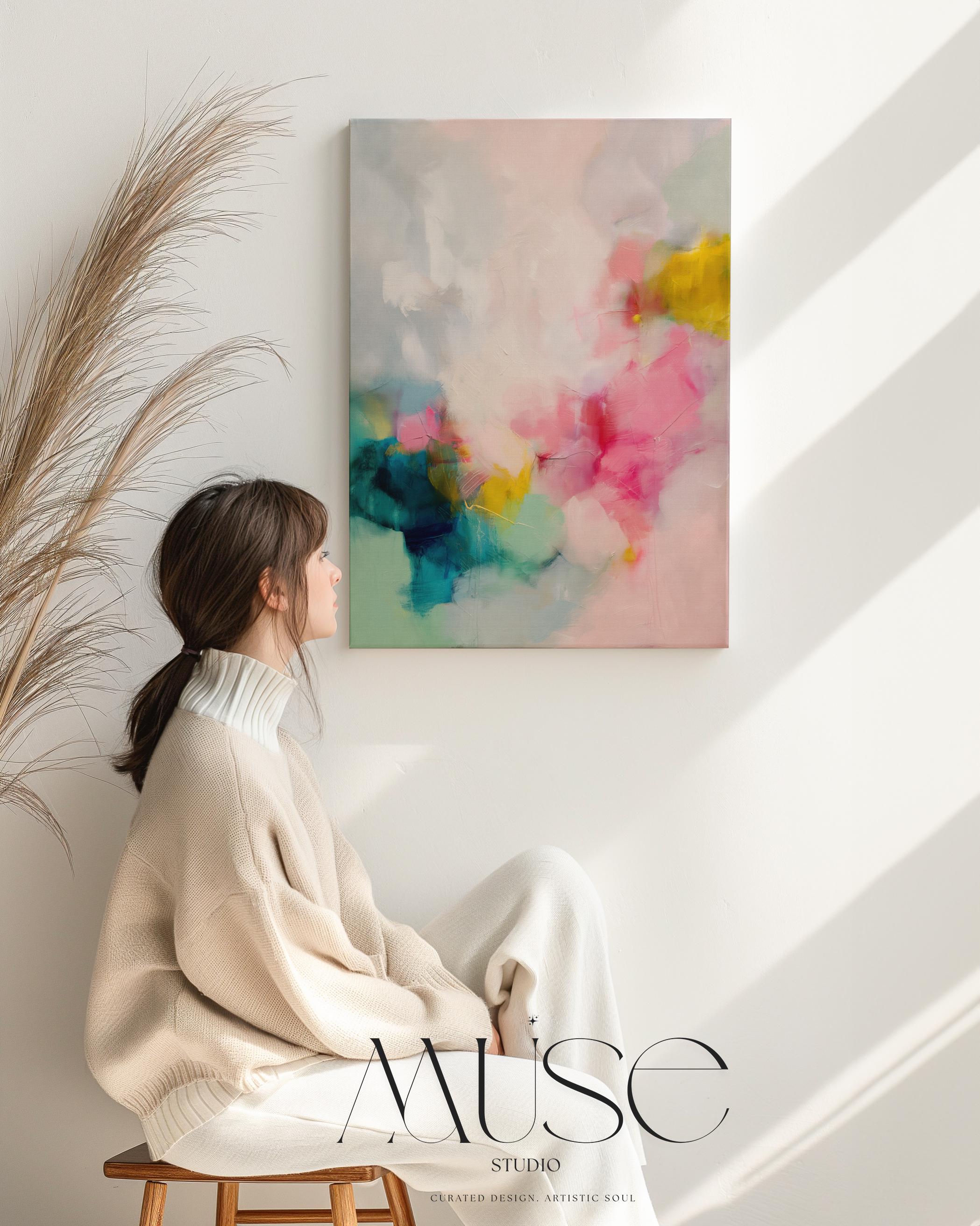 Canvas Wall art, Blue colorful abstract painting, large canvas art, modern abstract art, Oversized Art Print, abstract art | Aurora Muse 377