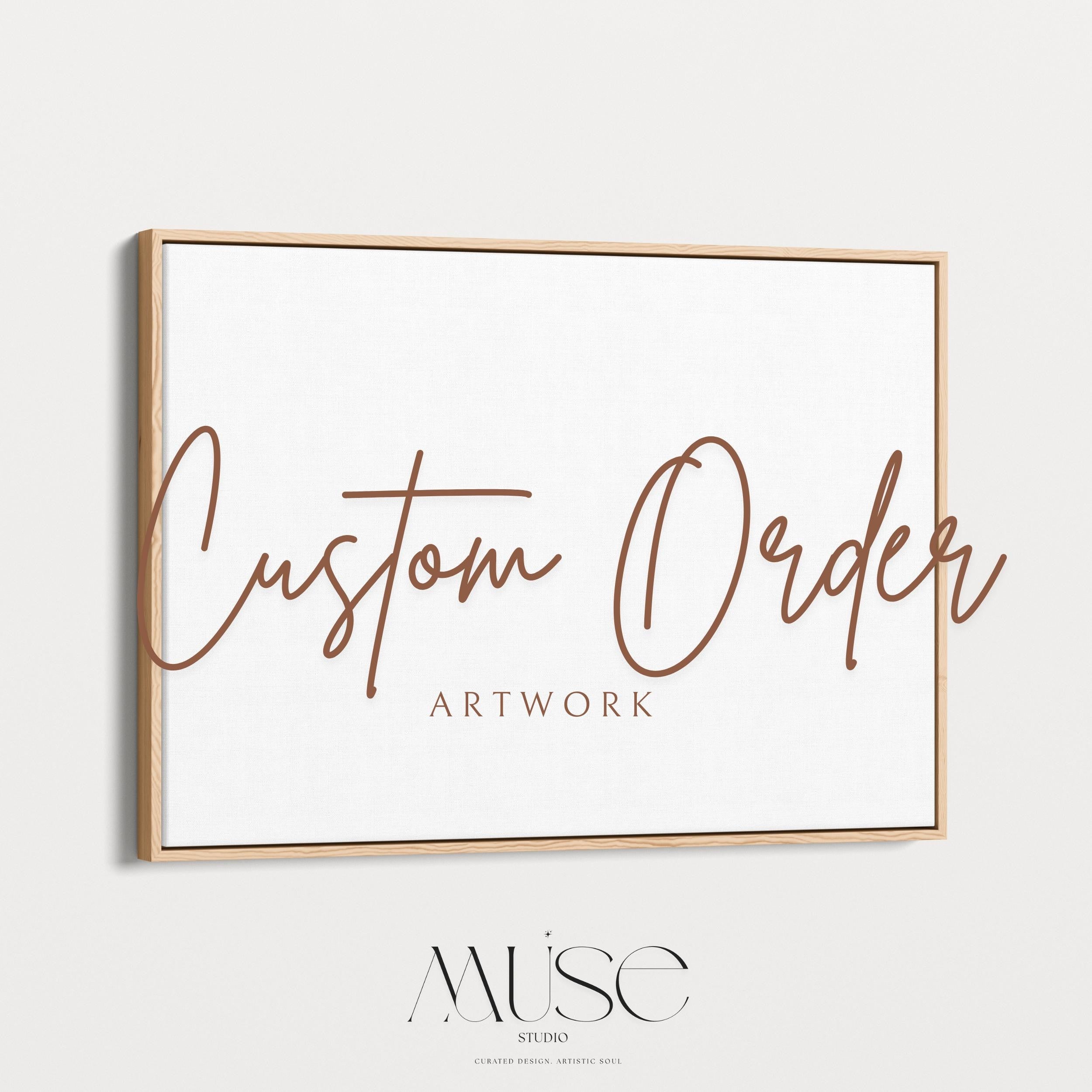 Horizontal custom wall art made to order. Provide your chosen artwork number and select from fine art print, rolled, stretched, or floater framed canvas. Boutique-crafted by Muse Studio for curated interiors—perfect above bed, sofa, or console styling.