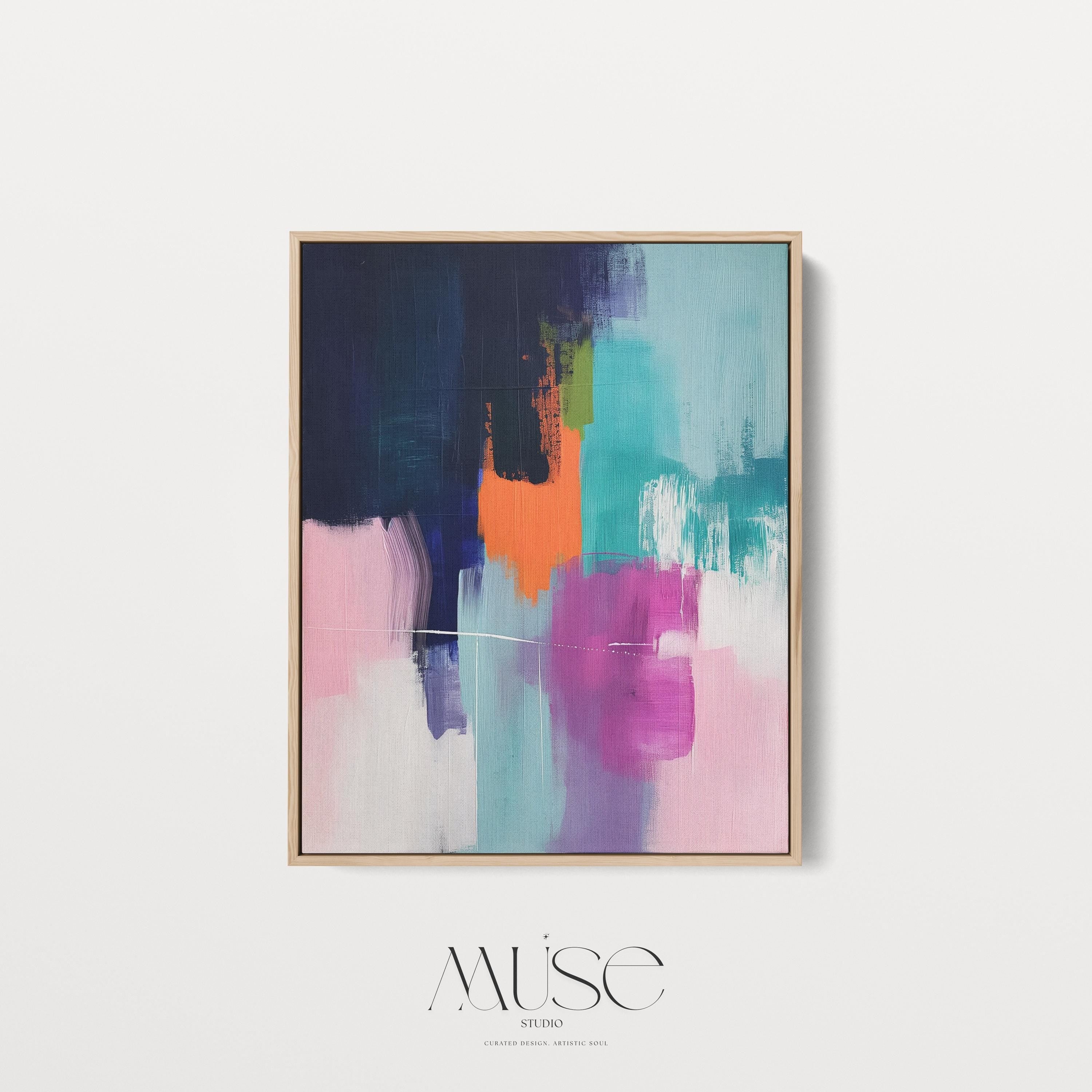 Large Abstract painting, colorful canvas, large abstract print, vertical painting, canvas painting, large art print, gift | Muse 281