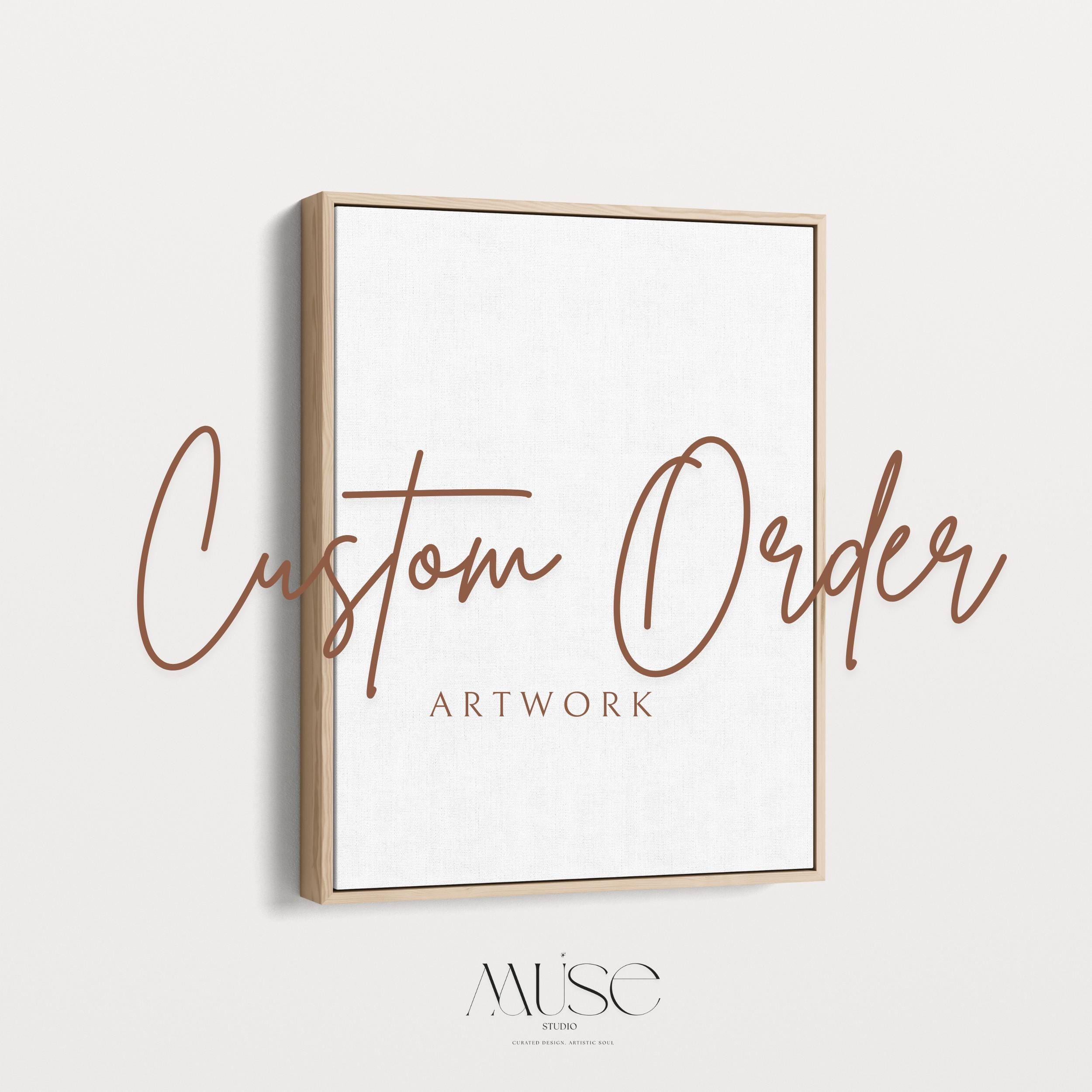 Vertical custom wall art designed to order. Select your preferred artwork number and format—available as fine art paper, rolled canvas, stretched canvas, or floater framed canvas. Handcrafted decor art by Muse Studio, ideal for living room, entry, or bedroom.