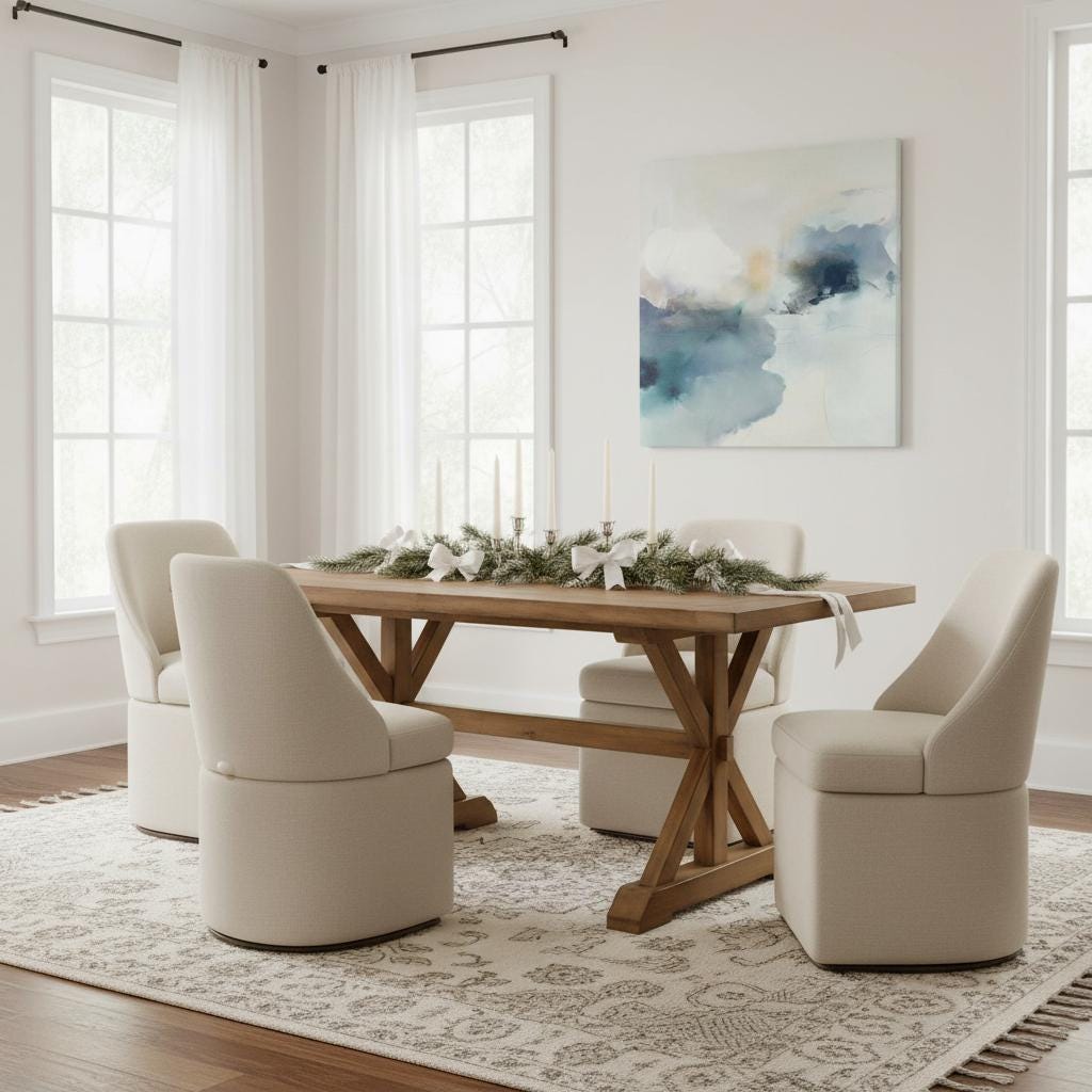 Square abstract canvas in winter white and coastal blue tones with a soft minimal style, ideal for Coastal Christmas décor in living rooms, beach homes, and serene holiday interiors; gallery-wrapped canvas by Muse Studio.