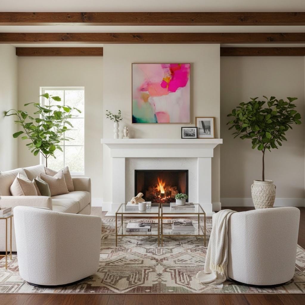 Framed Wall Art in Soft Pastel Pink and Green Modern Large Square Abstract Canvas  Decor for Living Room Oversized Statement Artwork 433 Colorful abstract wall art on framed canvas, perfect for bold decor art and modern wall decor. Large statement piece with expressive brushstrokes and rich textures. Ready-to-hang giclée canvas designed to energize living rooms, offices, and curated interiors. Muse Studio Decor Art.