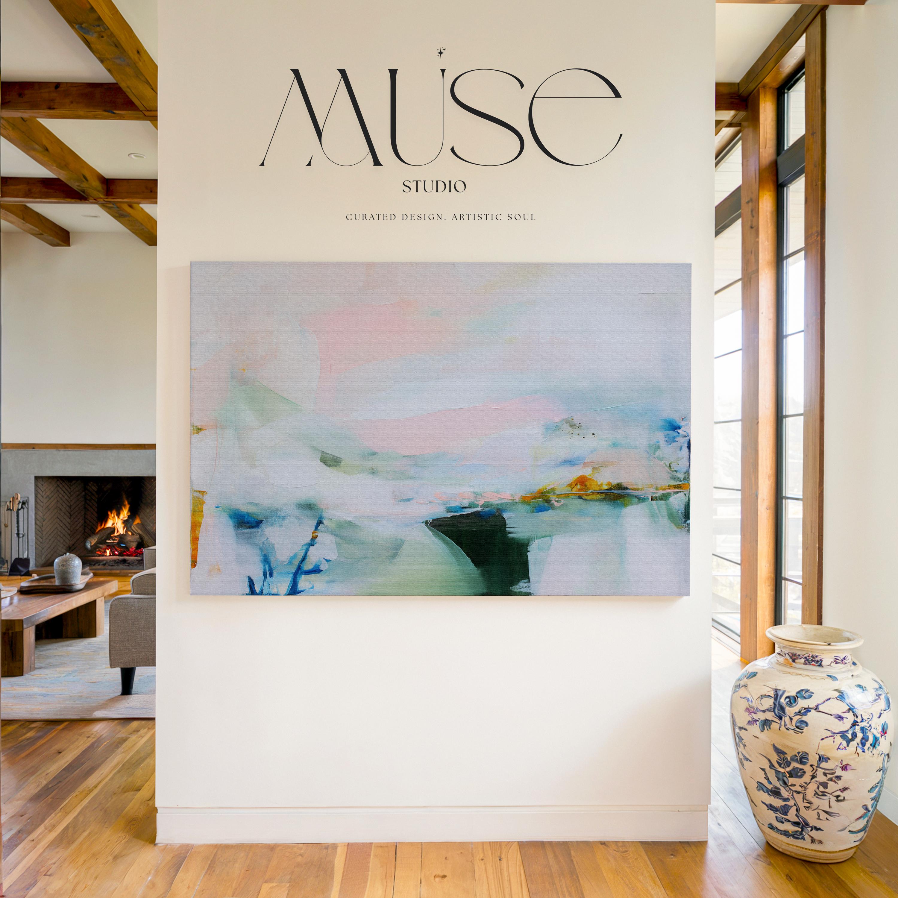 Pastel Abstract Canvas Wall Art · Botanical Bedroom Decor · Muse Studio · Lilac Dream 420