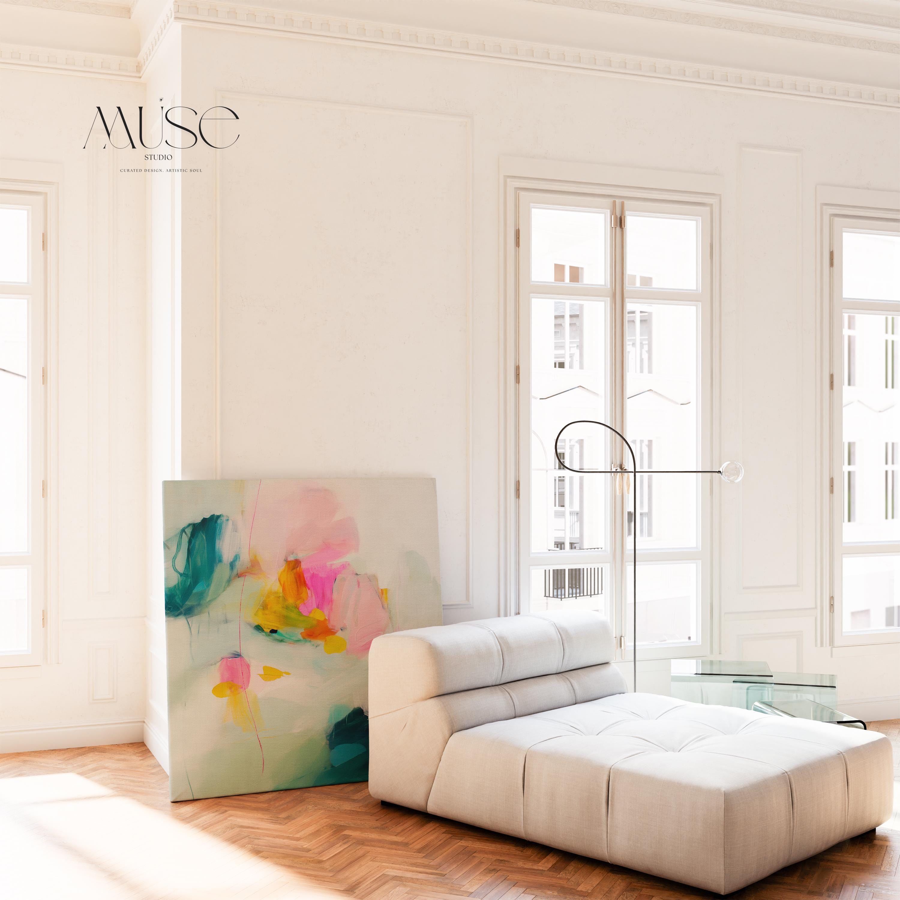 Large Abstract Canvas Wall Art, Minimalist Painting, Colorful Fluid Art Print, Modern Living Room Decor • 454 Muse Studio & Co.