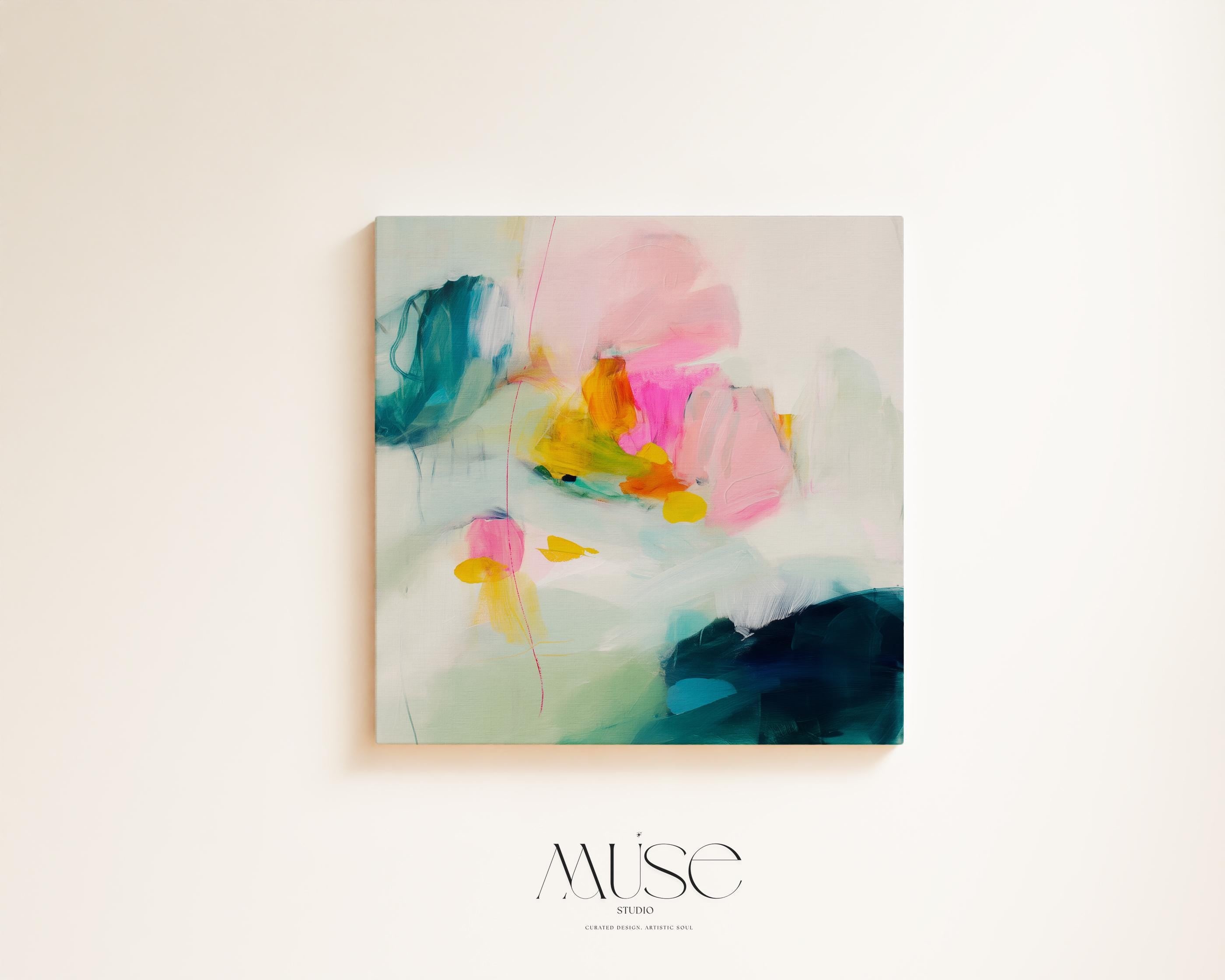 Large Abstract Canvas Wall Art, Minimalist Painting, Colorful Fluid Art Print, Modern Living Room Decor • 454 Muse Studio & Co.