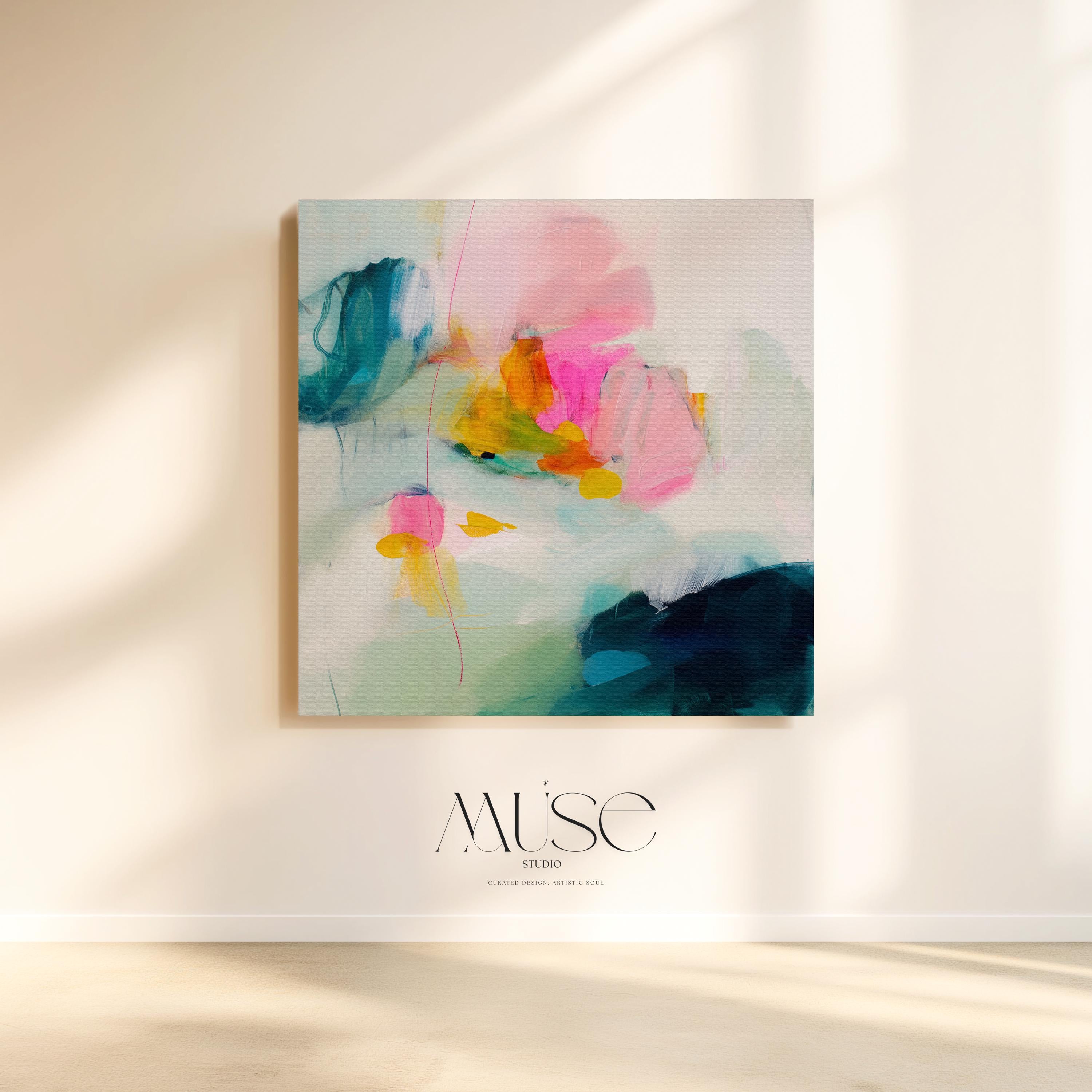 Large Abstract Canvas Wall Art, Minimalist Painting, Colorful Fluid Art Print, Modern Living Room Decor • 454 Muse Studio & Co.
