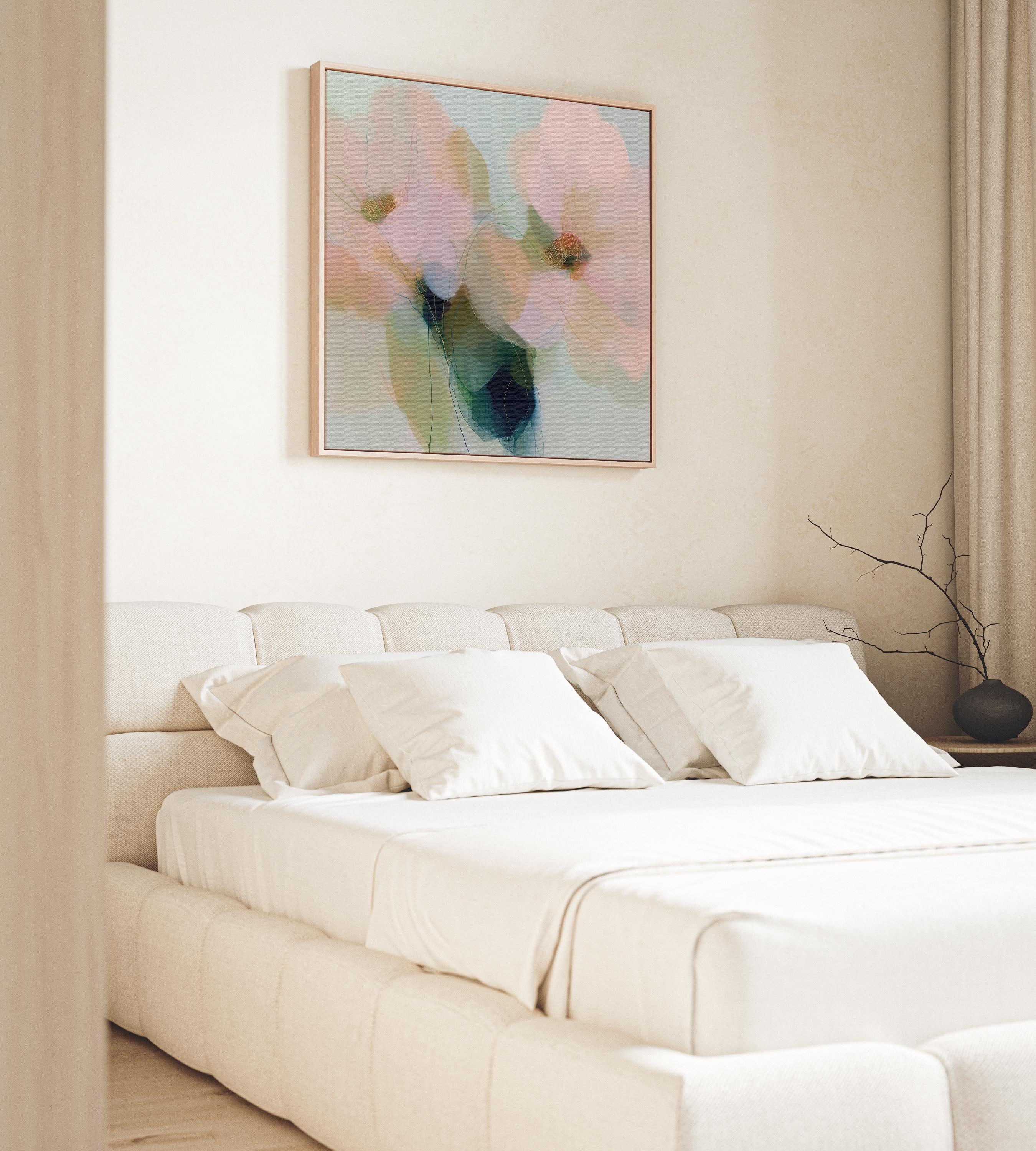 Farmhouse Floral Wall Art · Square Framed Canvas · Muse Studio · Celadon Bloom No. 1089