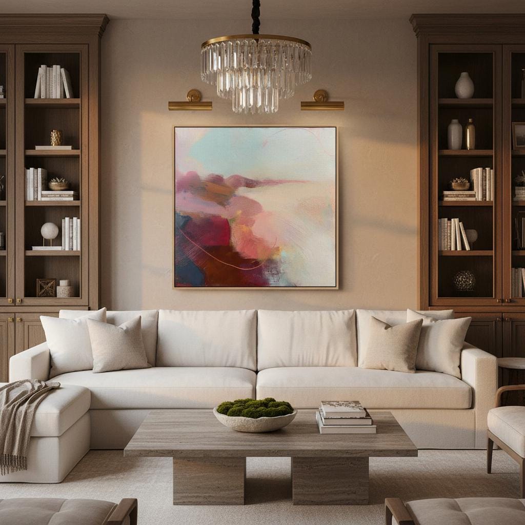 Desert Abstract Canvas Wall Art by Muse Studio • Soft Earth Tones in Blush Terracotta Cream • Nature-Inspired Warm Minimal Decor • MUSE 538