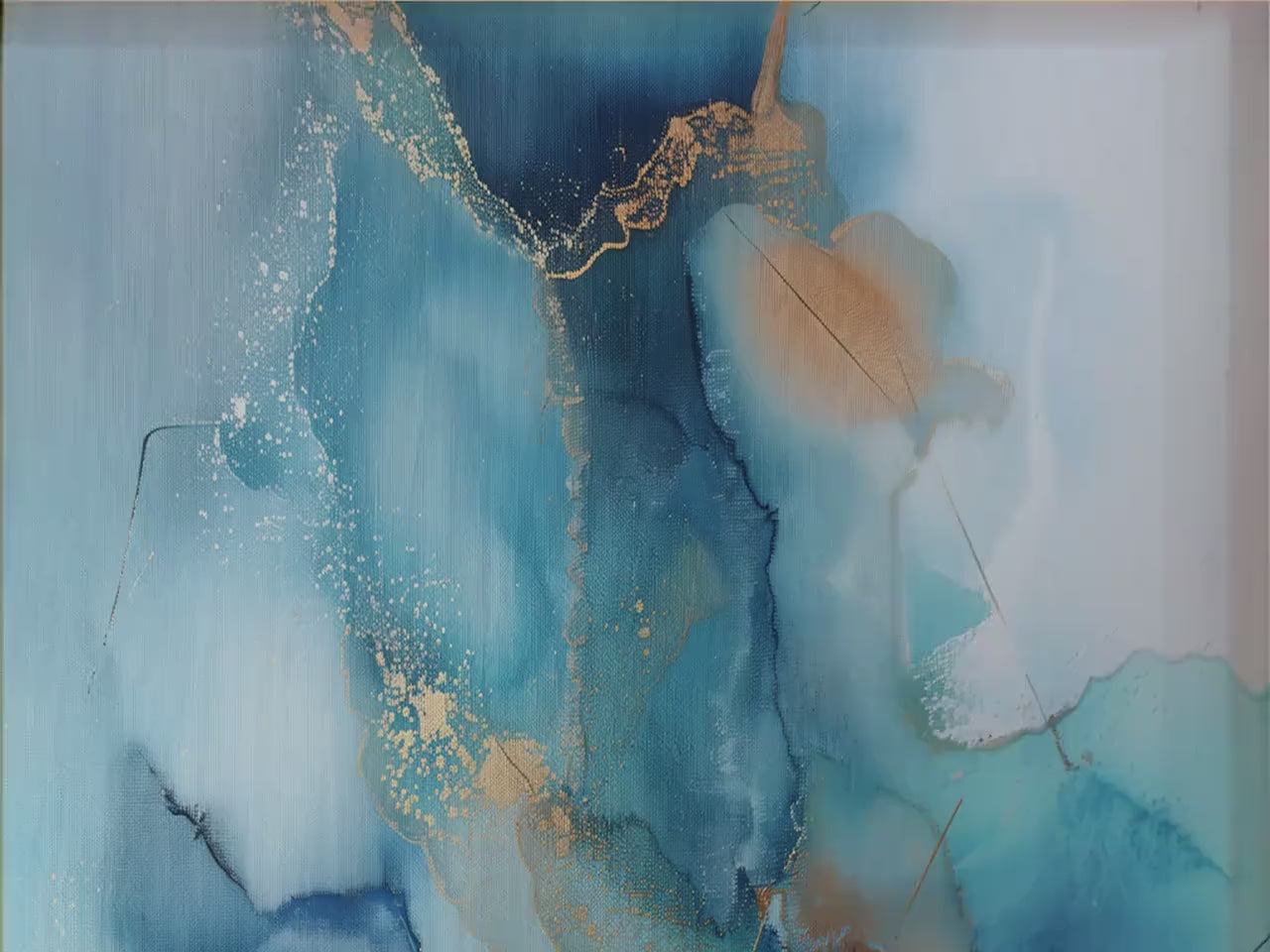 Coastal Blue Abstract Art Print, Framed Canvas Wall Decor, Summer Beach House Style, Light & Airy Giclée Painting | Aurora Muse 278