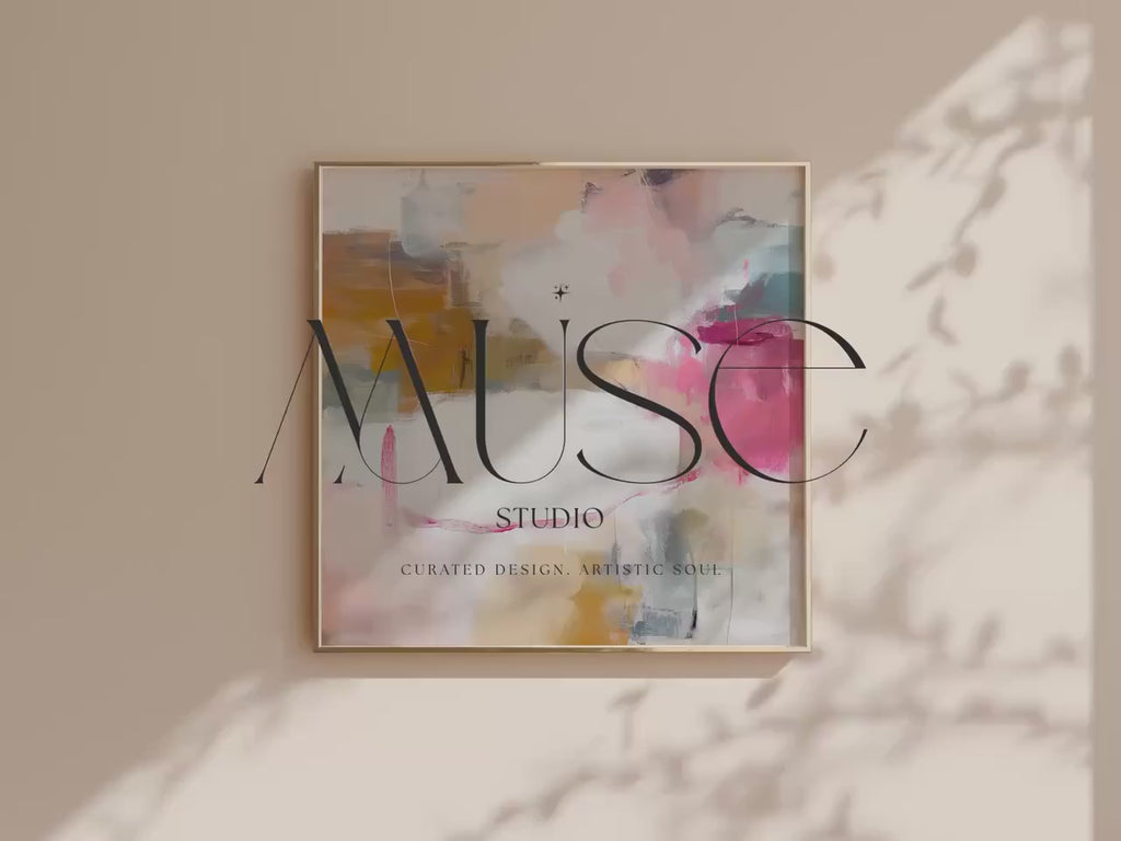 Horizontal Canvas Wall Art Pink & Ochre Earth Tone Southwest for Living Room · Desert Abstract 573 by Muse Studio & Co.