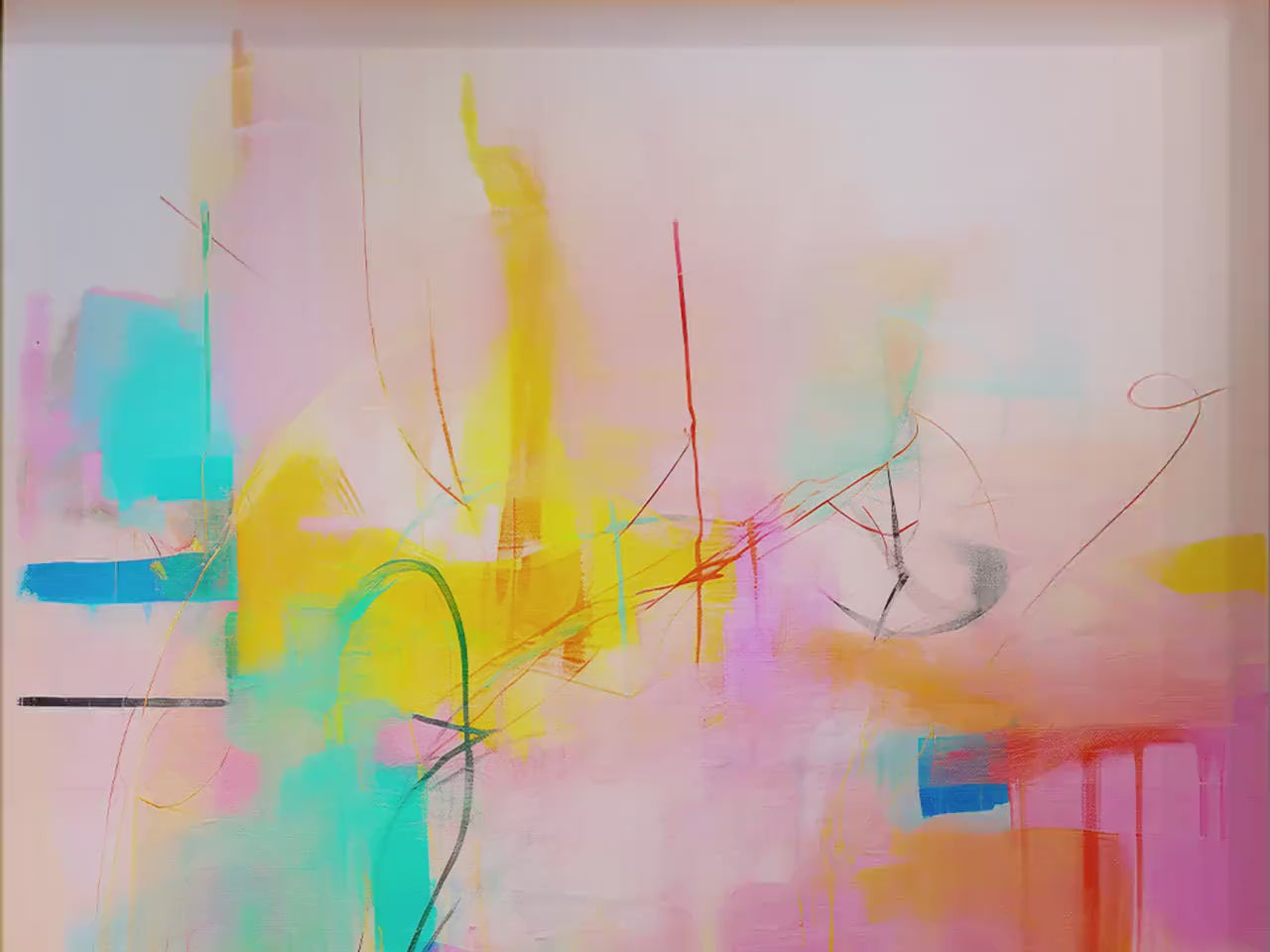 Framed Canvas Wall Art · Pastel Color Pop Palette · Muse Studio · Garden Drift 031